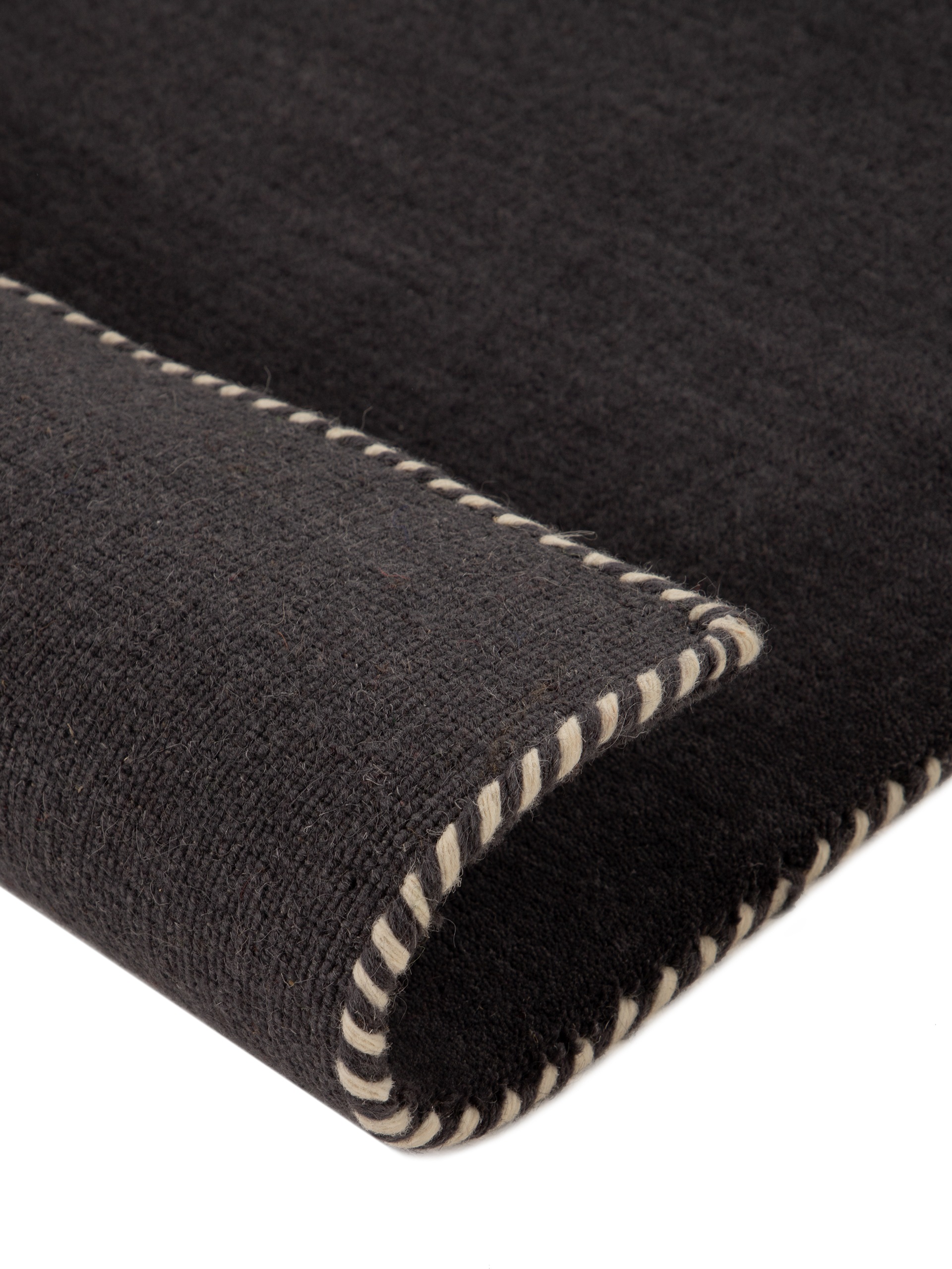 Wollteppich CARPETFINE "Gabbeh Lola Uni", grau (dunkelgrau), B:160cm H:14mm L:230cm, Wolle, Teppiche, mit natürlichem Pflanzenmaterial von Hand gewebt, auch in Rund 3