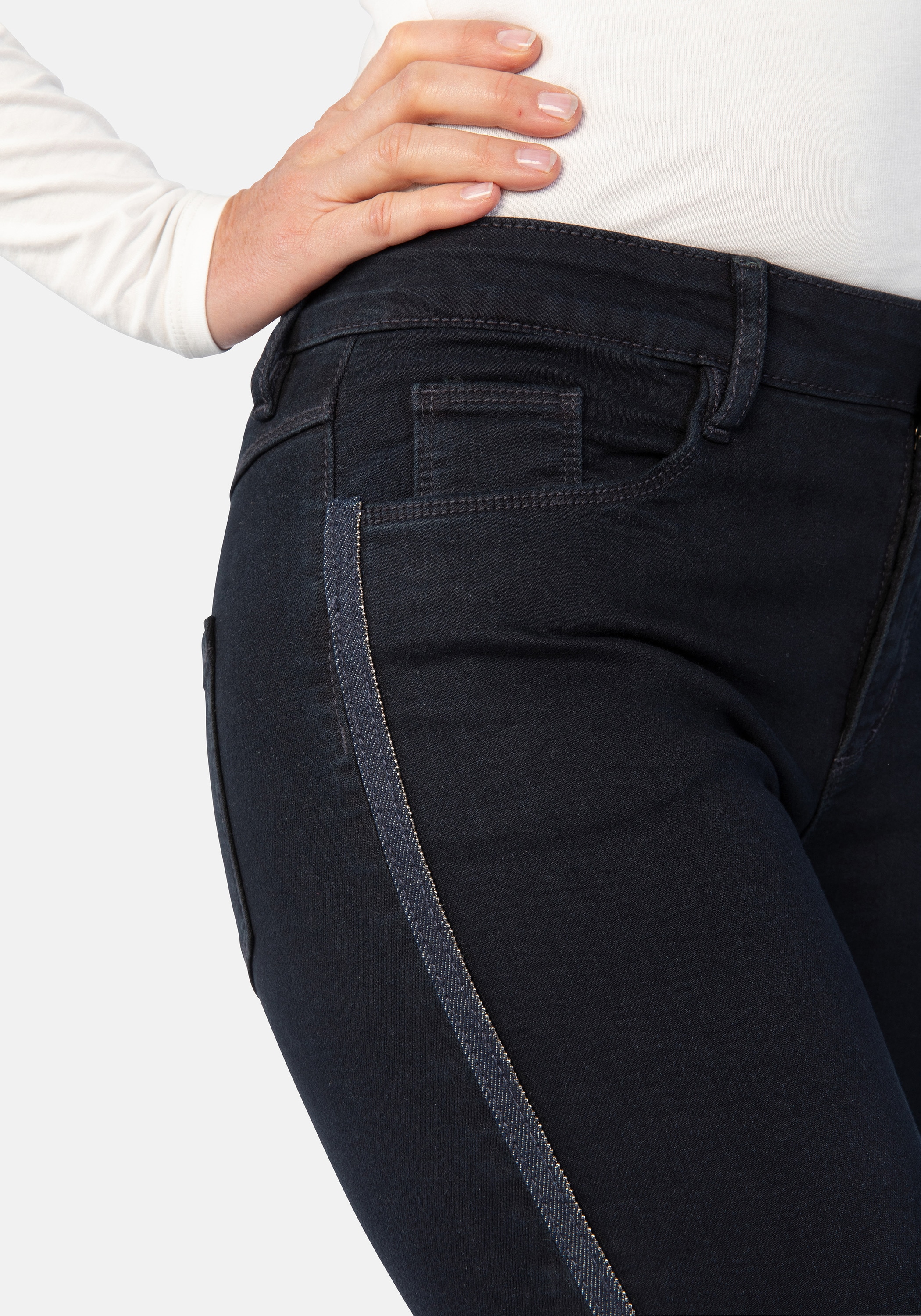 STOOKER WOMEN 5-Pocket-Jeans »Galon Slim Fit Florenz«, Slim Fit Casual Clean Wash Denim Jeans für Damen
