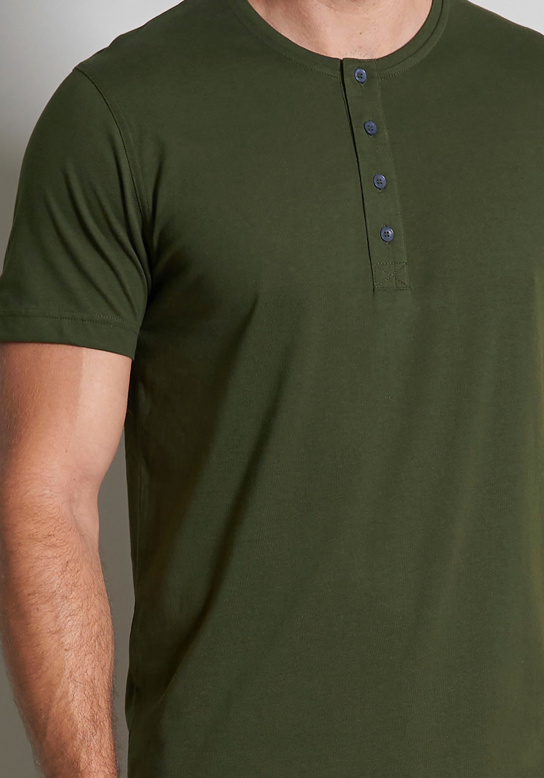 TOM TAILOR T-Shirt »Cansas«, Knopfleiste vorn, Rundhalsausschnitt, Kurzarm