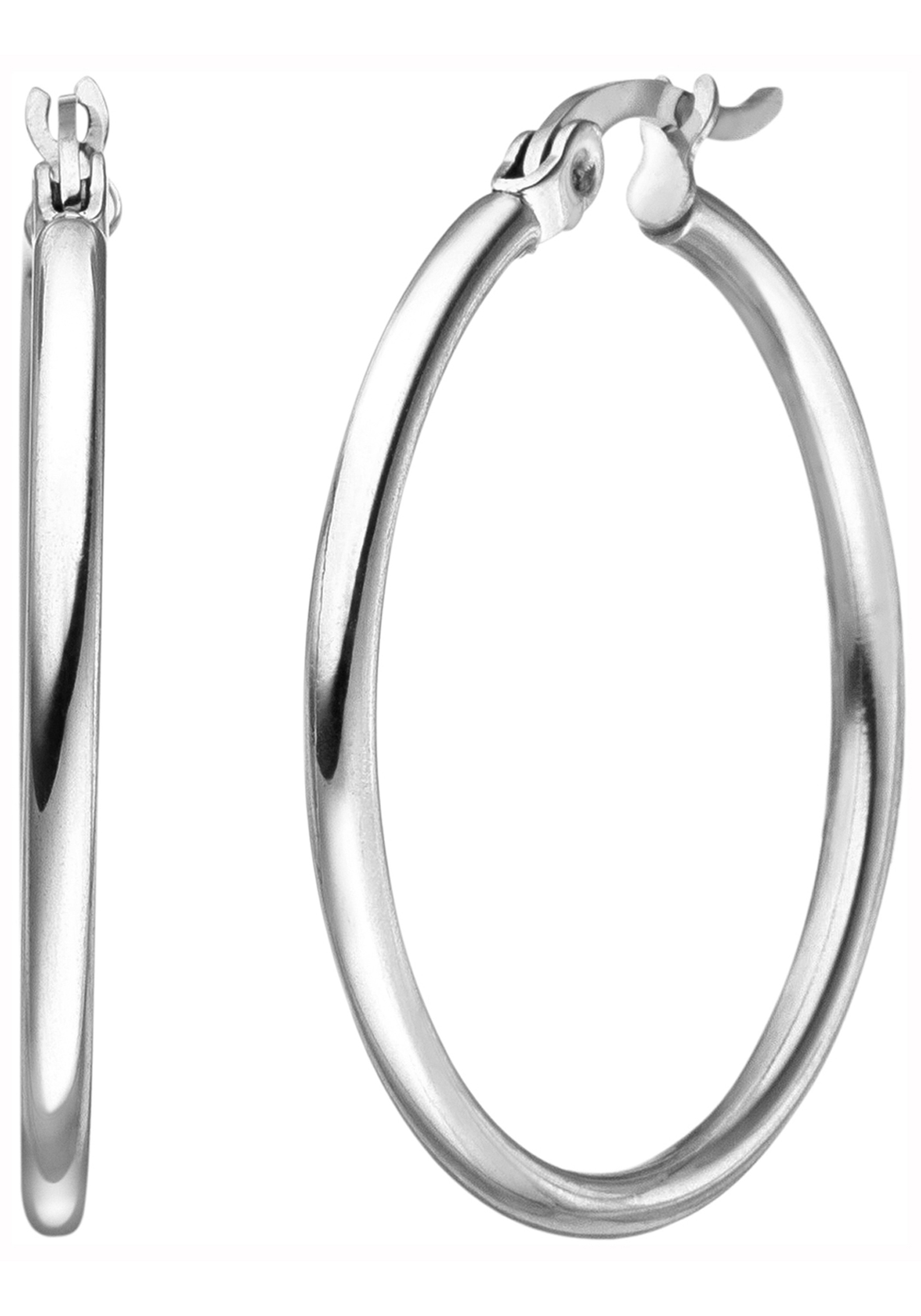 JOBO Hoop Earrings Silver 30mm