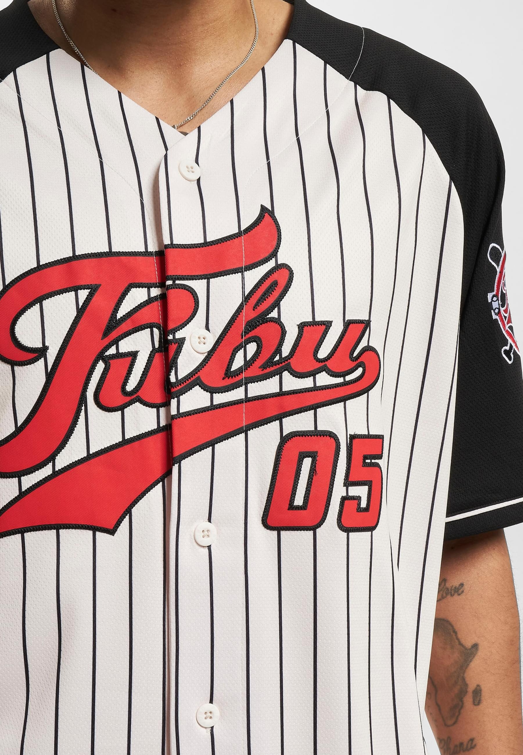 Fubu T-Shirt »Fubu Herren FM231-008-1 FUBU Varsity Pinstriped Baseball Shirt«, (1 tlg.)