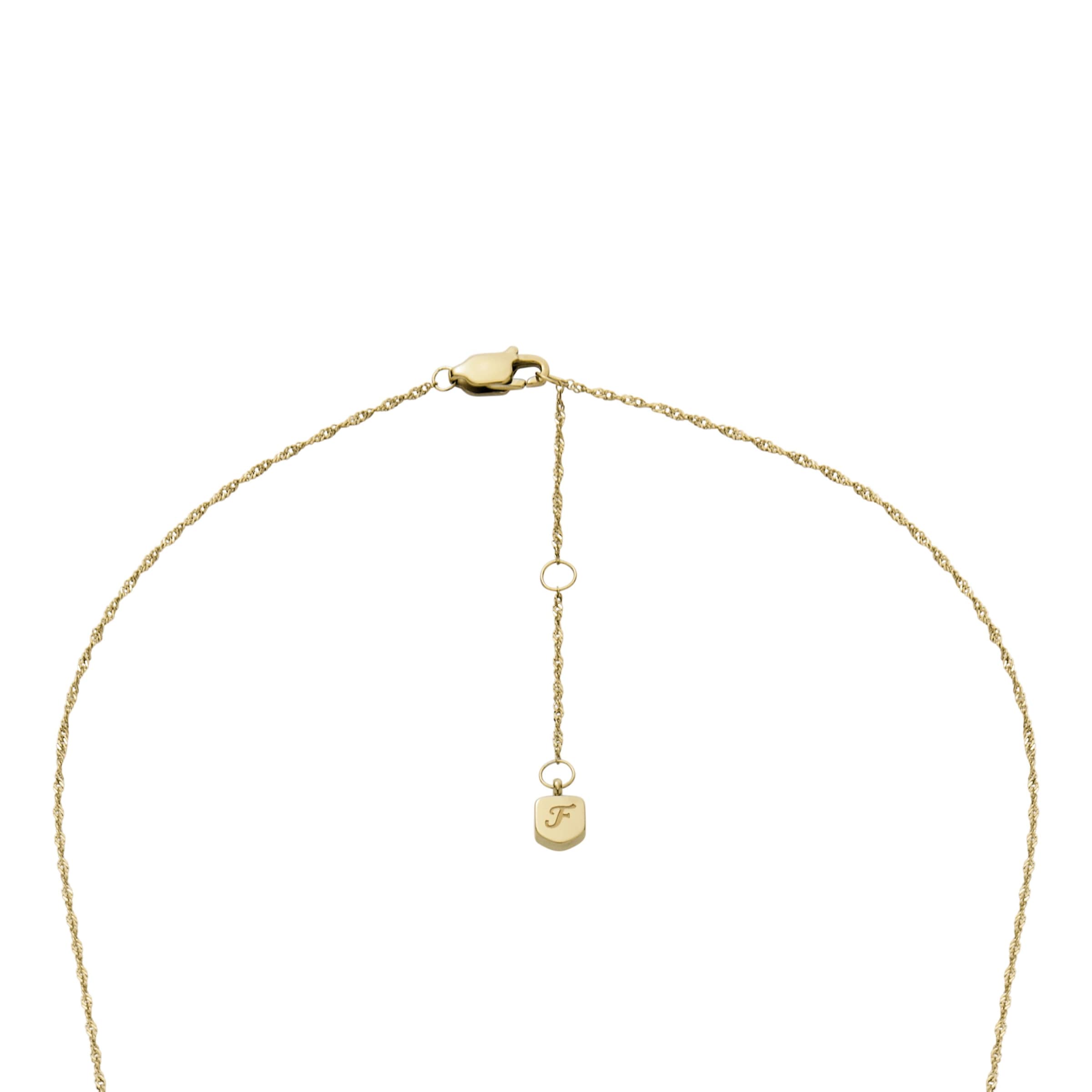 Fossil Kette mit Anhänger »Schmuck Geschenk Edelstahl JEWELRY, JF04864710«, mit Glasstein - mit Perlmutt