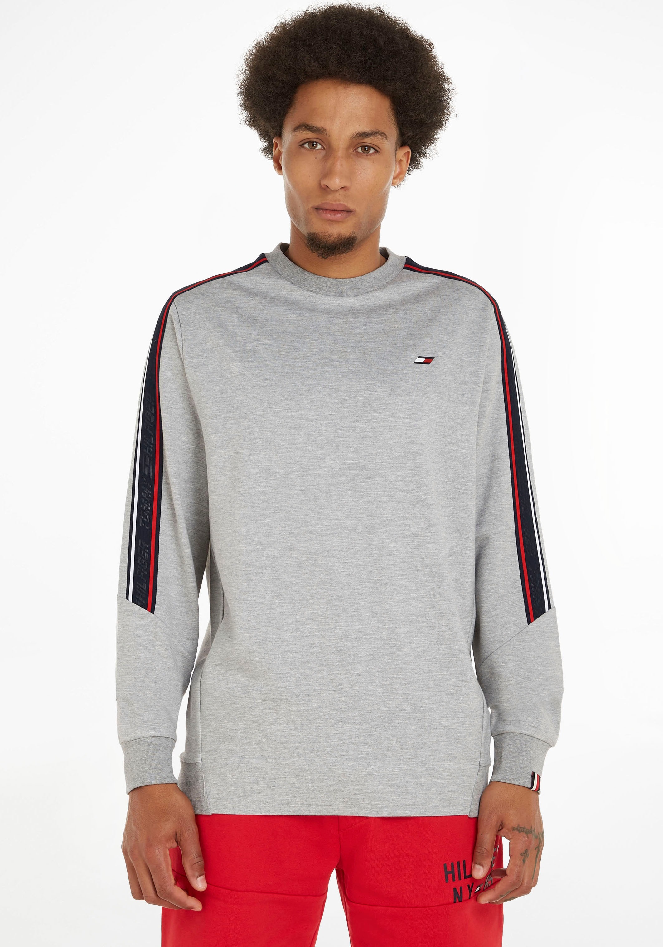 Tommy Hilfiger Sport Sweatshirt »TEXTURED TAPE CREW« mit Tommy Hilfiger Logoband über Schultern und Oberarmen
