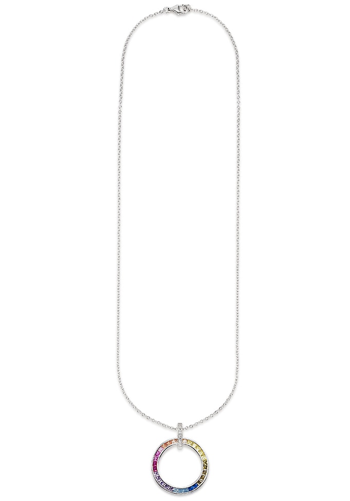 Bruno Banani Kette mit Anhänger »Schmuck Geschenk Silber 925 Halsschmuck Halskette Regenbogen«, mit Zirkonia (synth.)