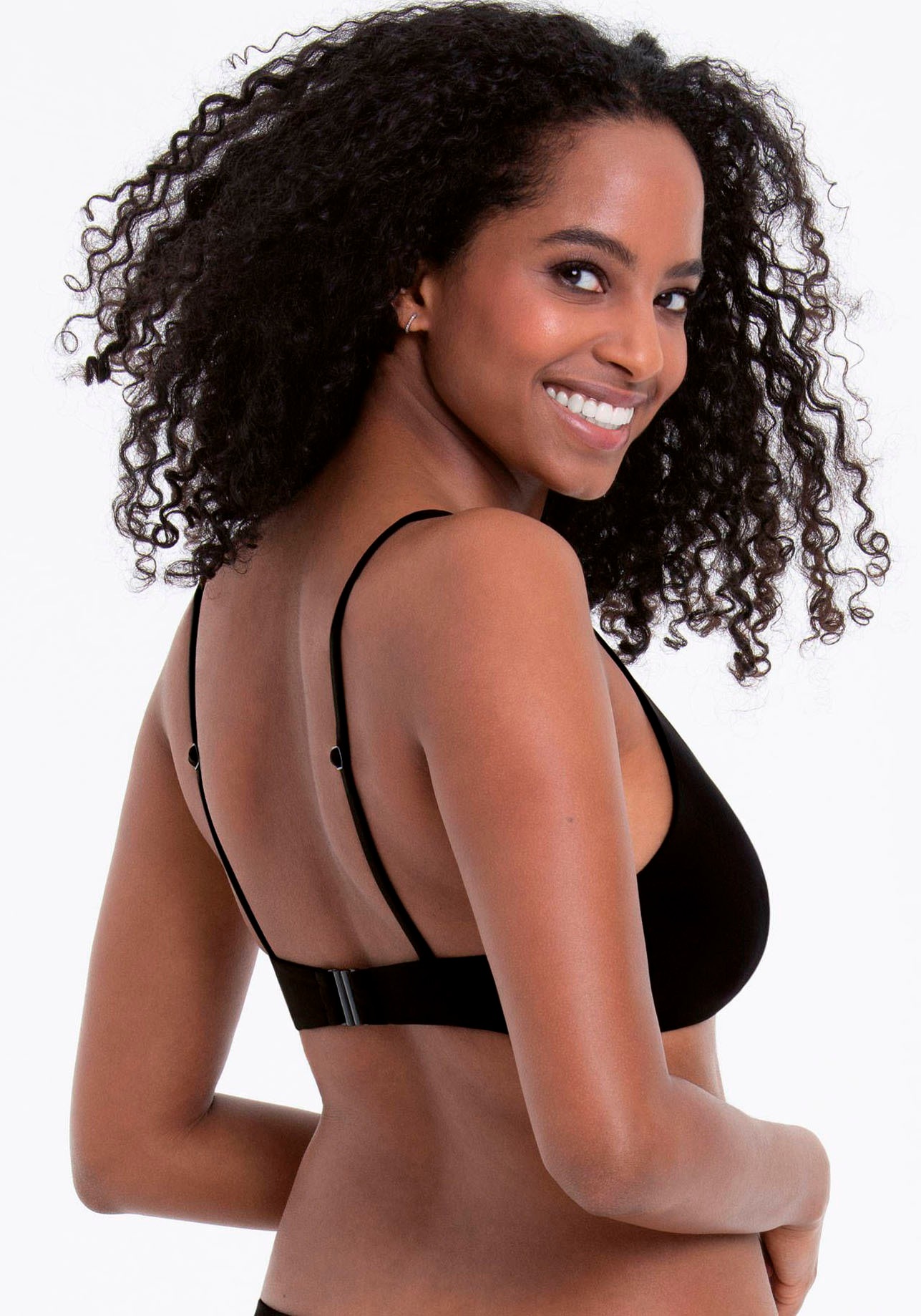 Triangel-Bikini-Top ROSA FAIA "Pure", Damen, Gr. 42, Cup A/B, schwarz (schwarz a, b), Obermaterial: 75% Polyamid, 25% Elasthan, unifarben, Bikini-Oberteile, verstellbare Träger, ohne Bügel, Brustfutter, basic, Mix & Match 3