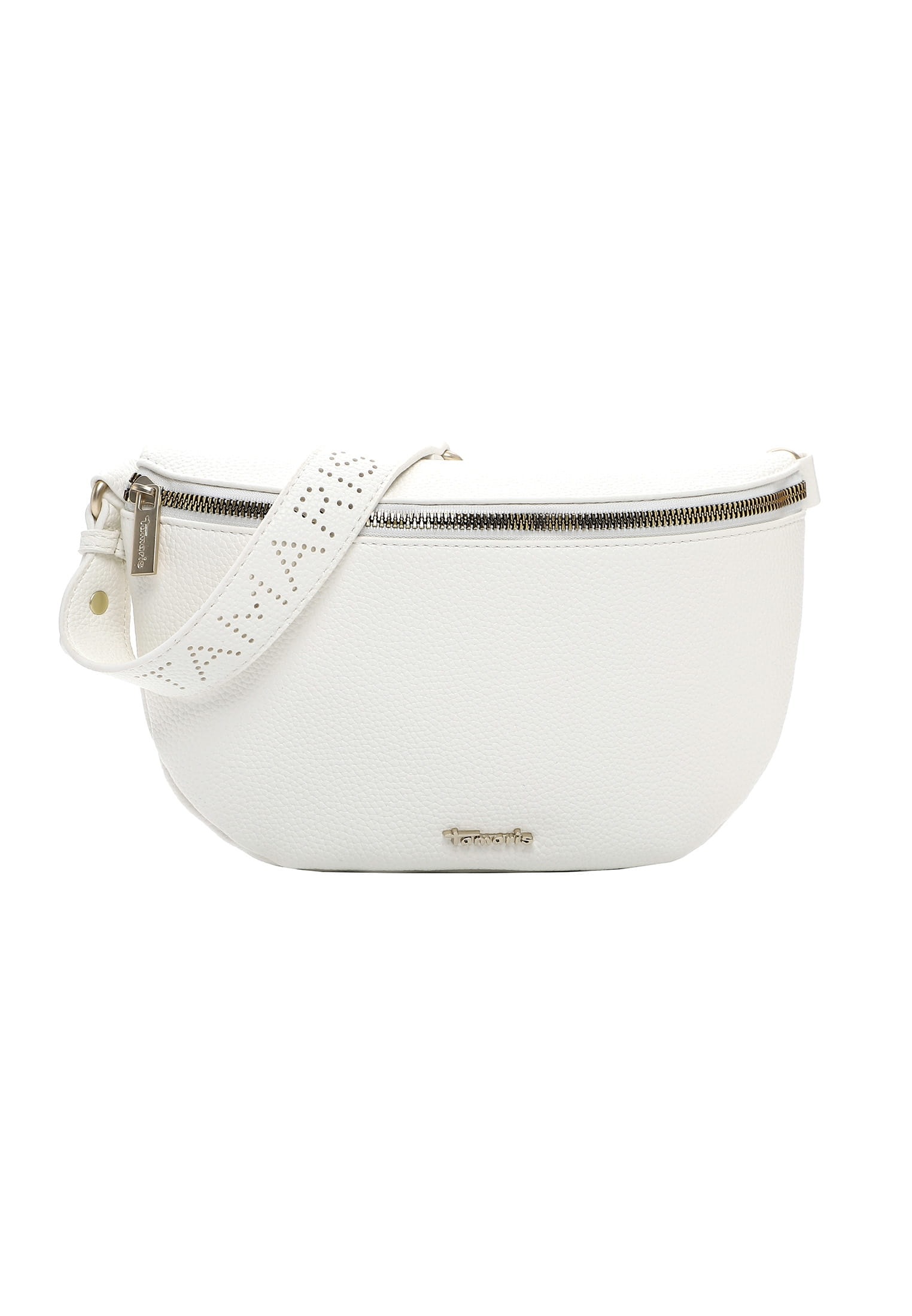 Umhängetasche TAMARIS "Umhängetasche TAS Kiri", Damen, Gr. B/H/T: 26cm x 17cm x 6cm 0, weiß (weiß 300), Polyurethan, Taschen Umhängetasche