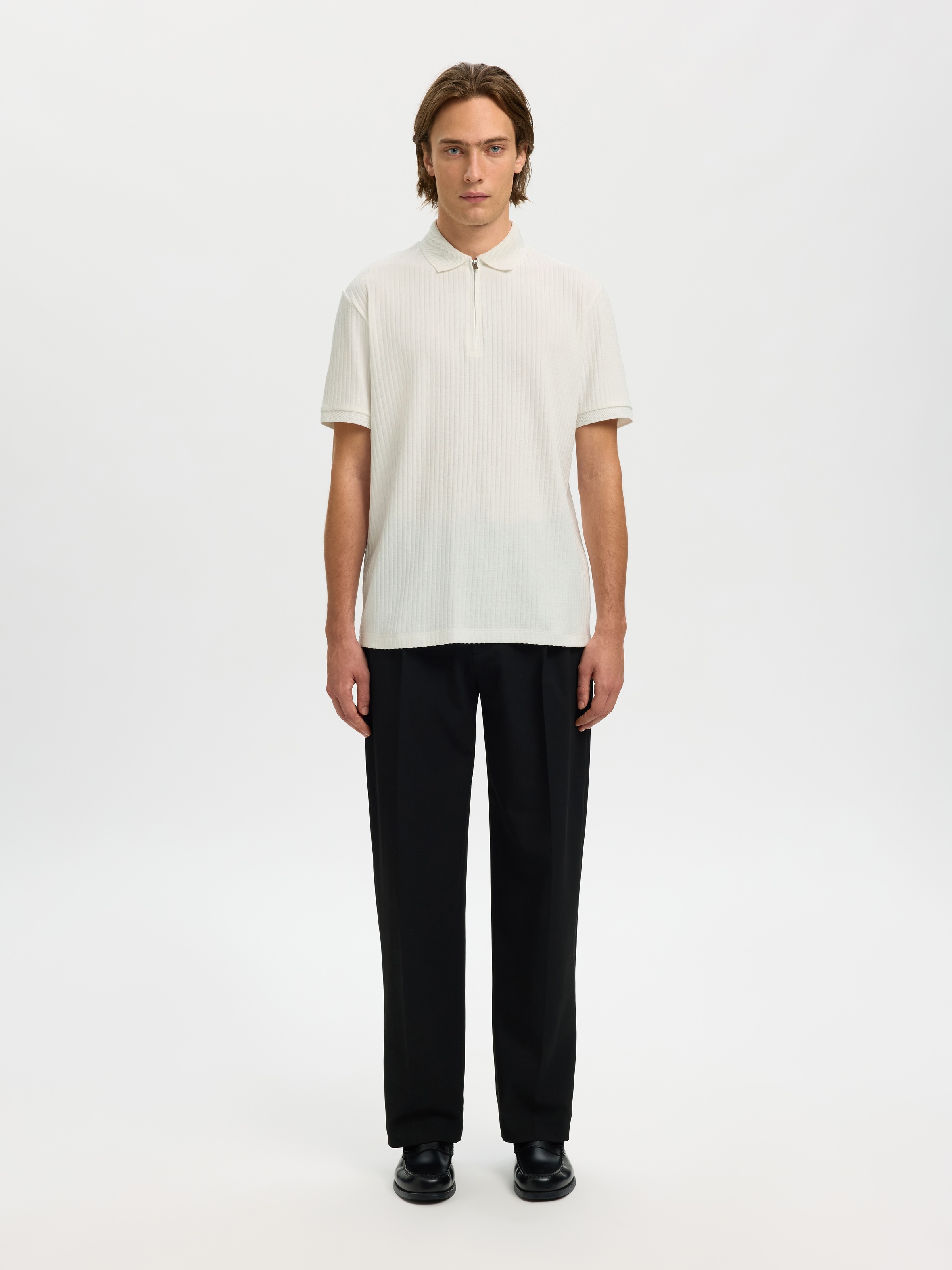 Selected Fave Structure Polo Cloud Dancer Men's Size M 2