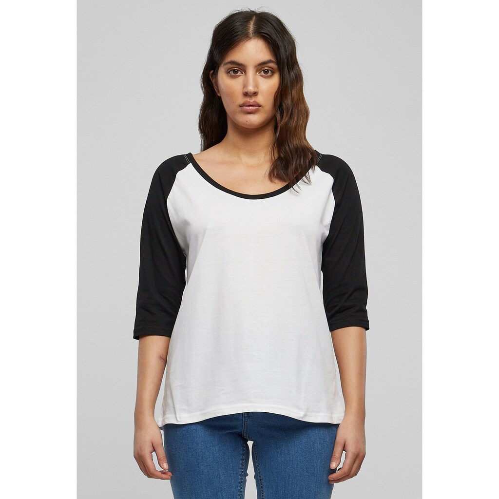 URBAN CLASSICS Kurzarmshirt »Damen Ladies 3/4 Contrast Raglan Tee«, (1 tlg.)