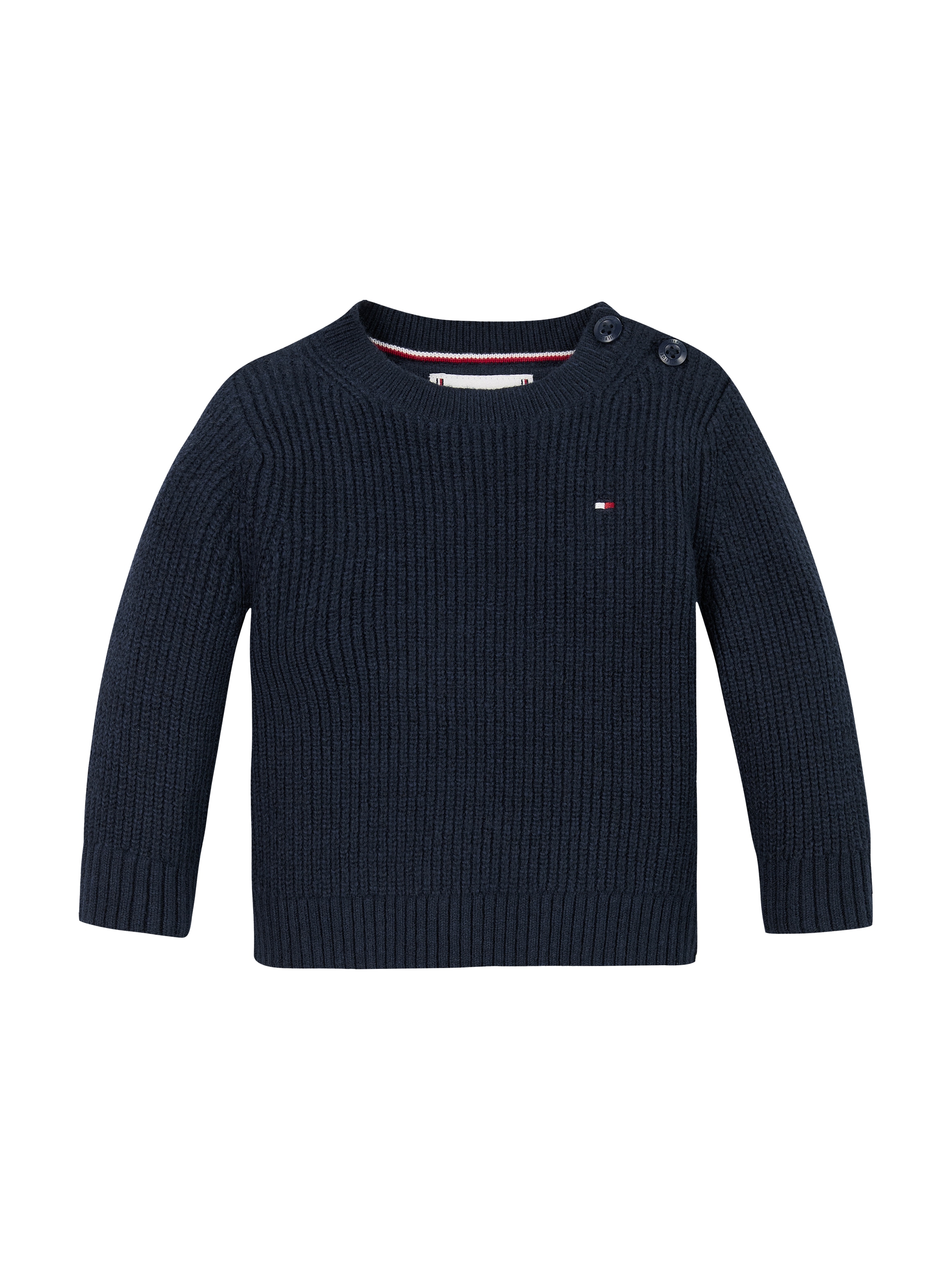 Tommy Hilfiger Rundhalspullover »ESSENTIAL CN SWEATER«, mit Logostickerei