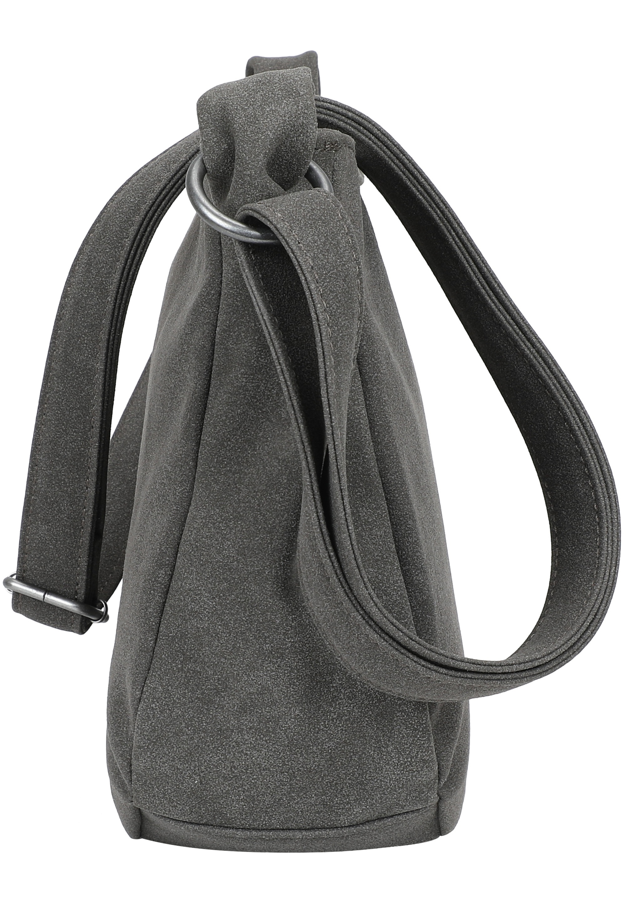 Thumbnail - Fritzi aus Preußen Schultertasche "Sue02 Suede Jacky Soft Dark Anthra" mit modischer Kordelschnur