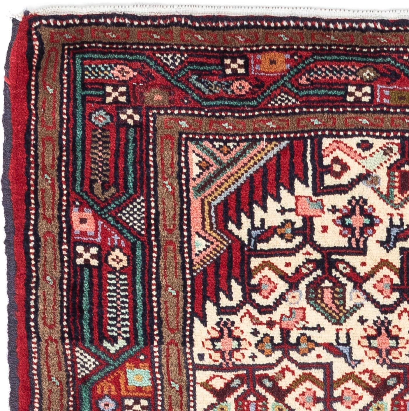 morgenland Wollteppich »Hosseinabad Medaillon Rosso chiaro 125 x 80 cm«, rechteckig, Handgeknüpft
