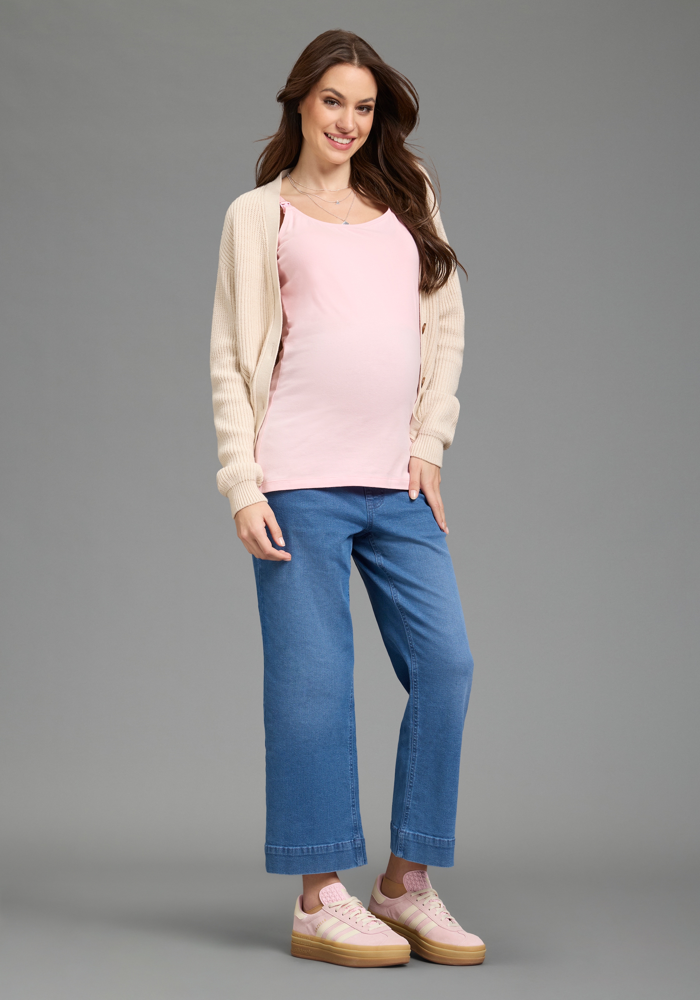 Neun Monate Umstandsshirt »3er Pack Umstands Tops« Packung, 3, 3 tlg. ohne Ärmel, mit Rundhalsausschnitt, mit Stillmöglichkeit