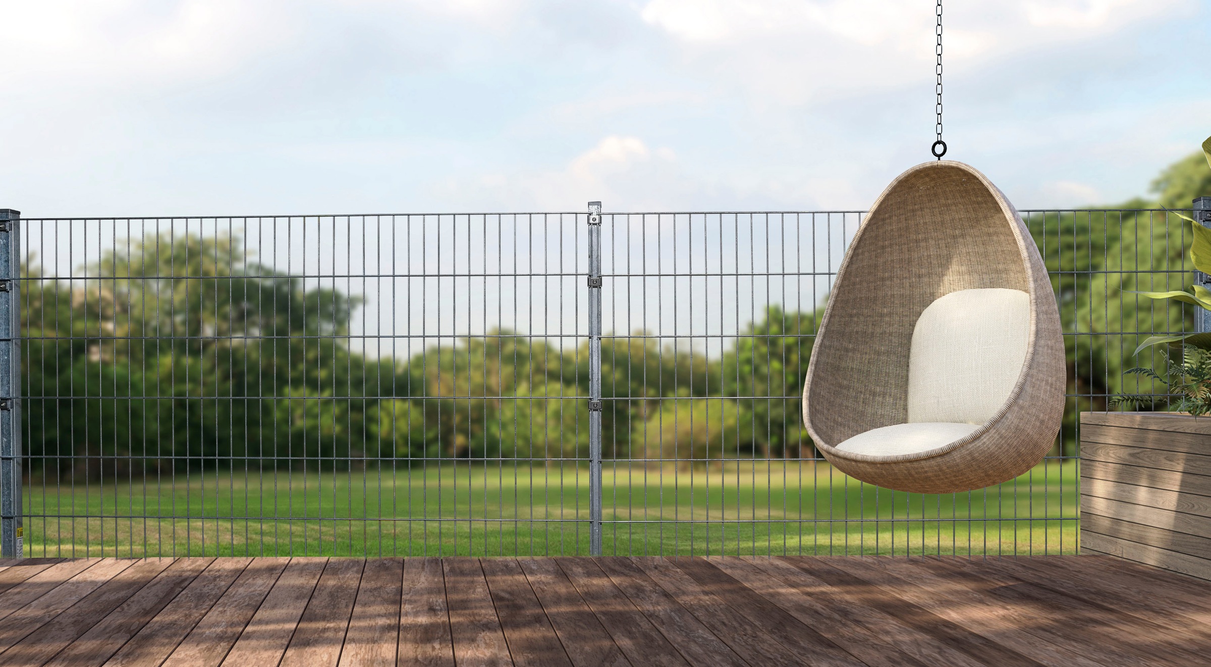 GARDEN 'N' MORE Doppelstabmattenzaun »Excellent« 15 Elemente für 30 m, LxH: 200 x 203 cm, mit 16 Pfosten