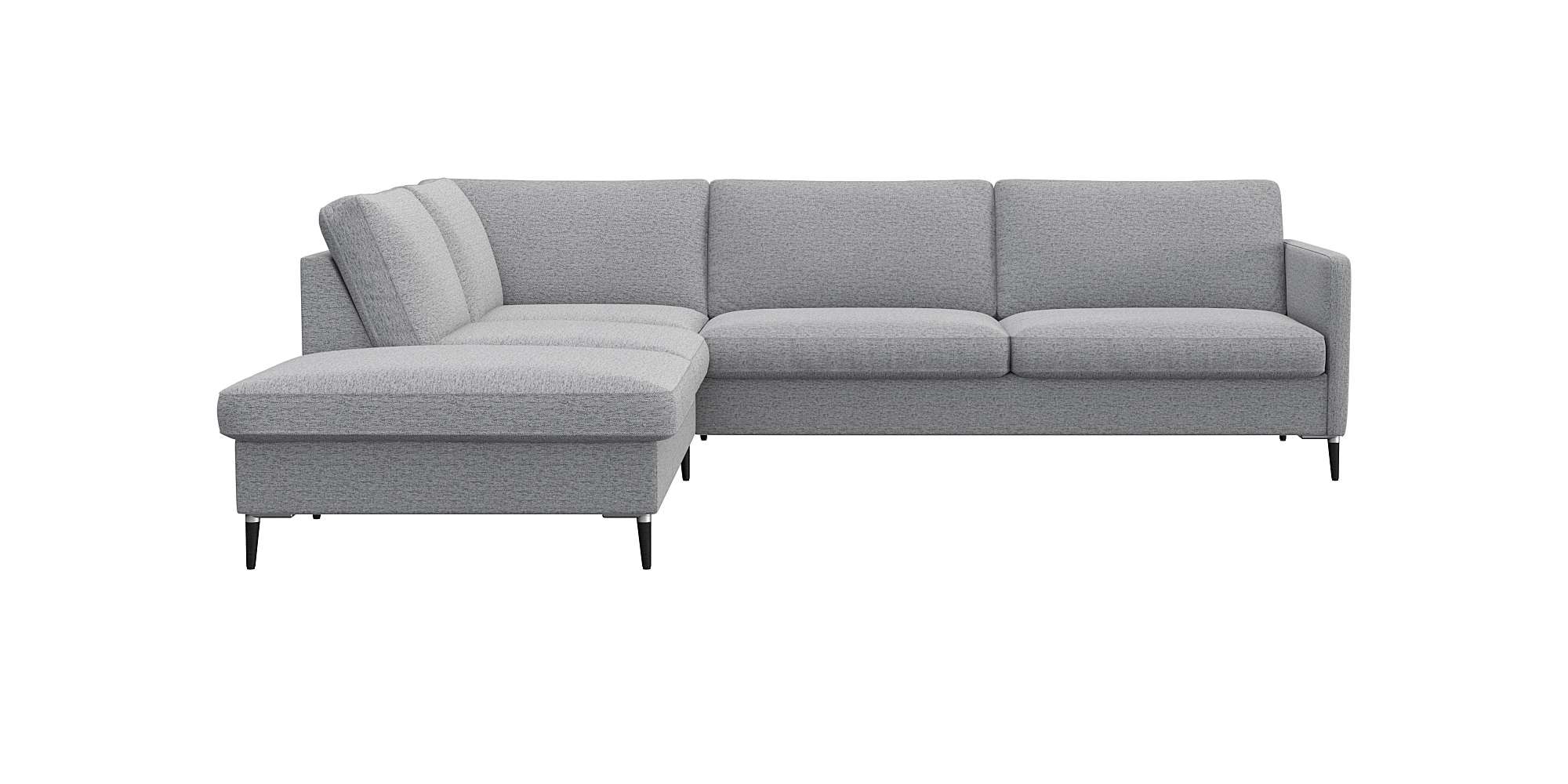 FLEXLUX Ecksofa "Fiore, L-Form" schmale Armlehnen, Kaltschaum, Füße Alu+schwarz