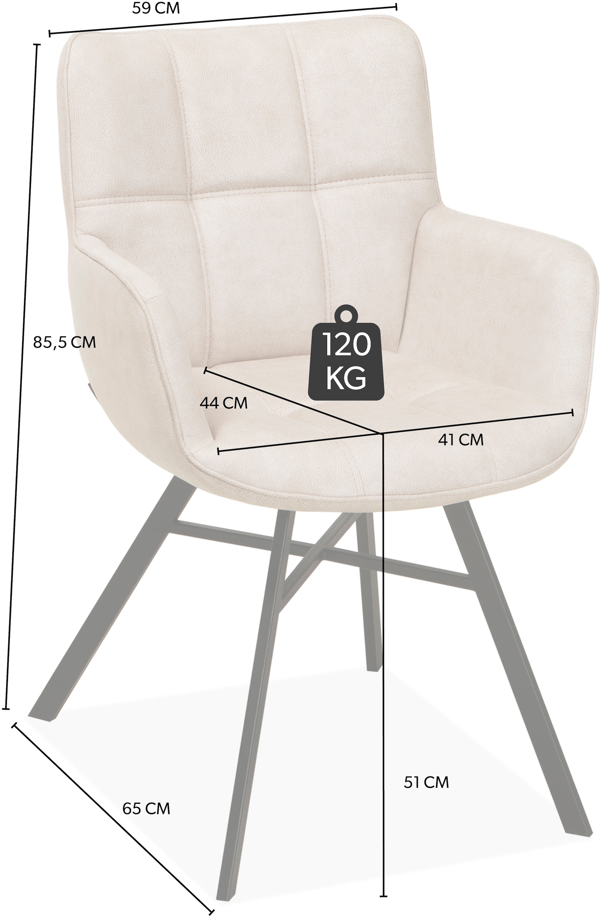 OMG Design Armlehnstuhl »Marcon«, (Set), 2 St., Stoff, Esszimmerstuhl, pflegeleichter Bezug