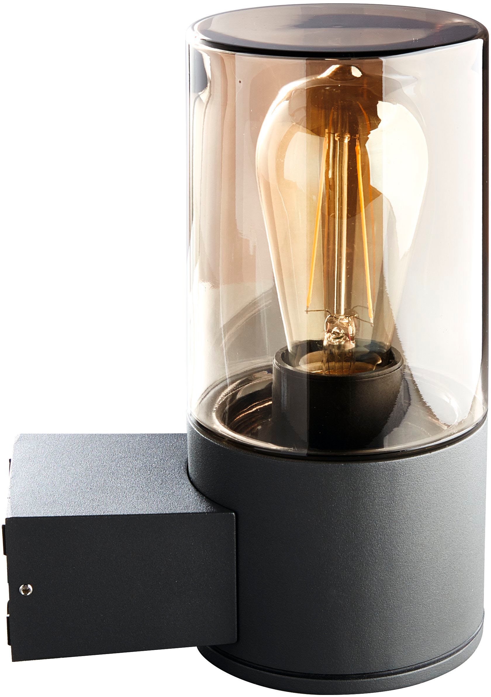 HEITRONIC Außen-Wandleuchte »Santorin«, aus Außenleuchte, bestellen Lichtaustritt flammig-flammig, Rauchglas BAUR Pollerleuchte, Außenlampe, 1 