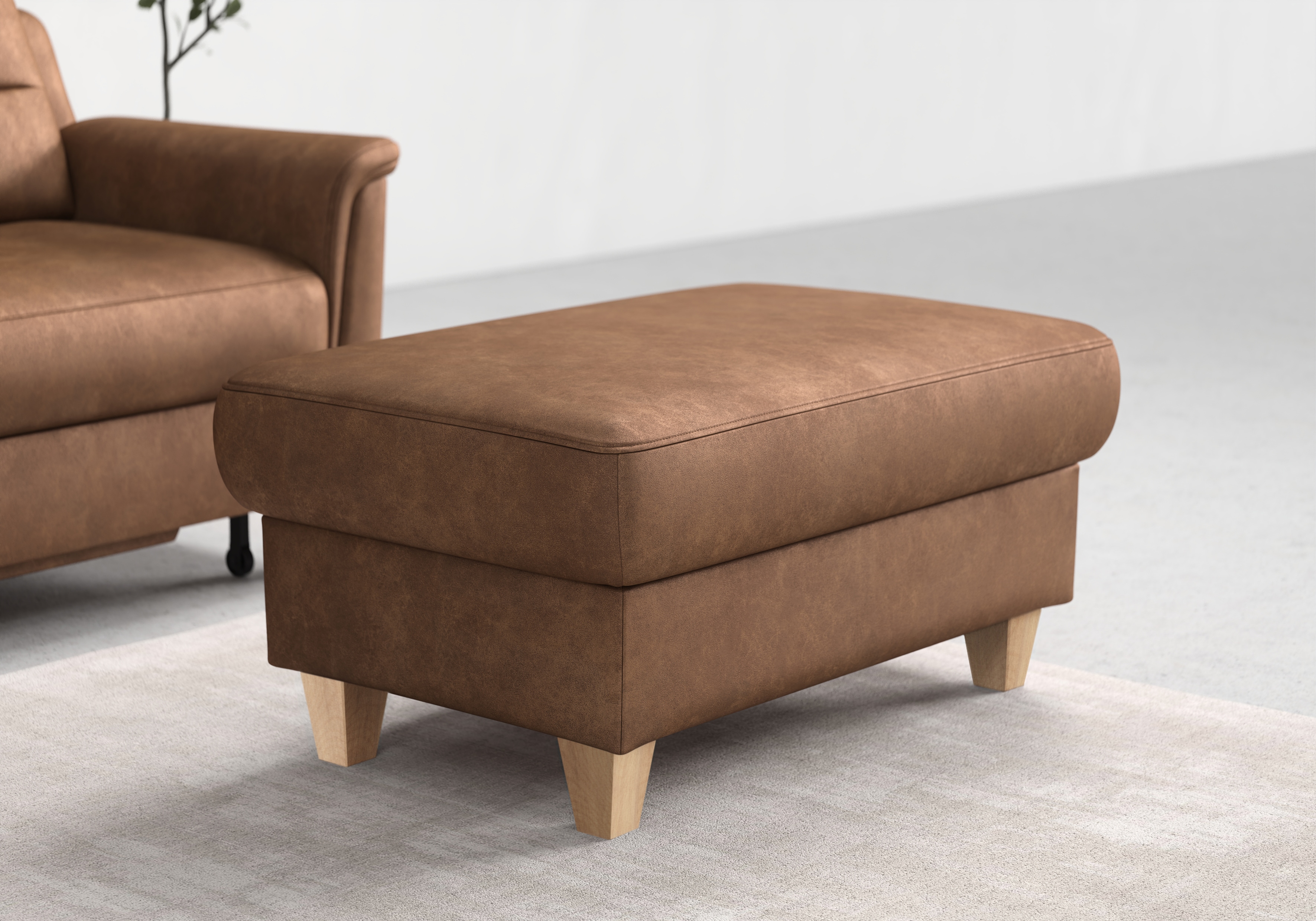 sit&more Stauraumhocker "Farö" mit Stauraum und Federkern und naturfarbenen Füßen
