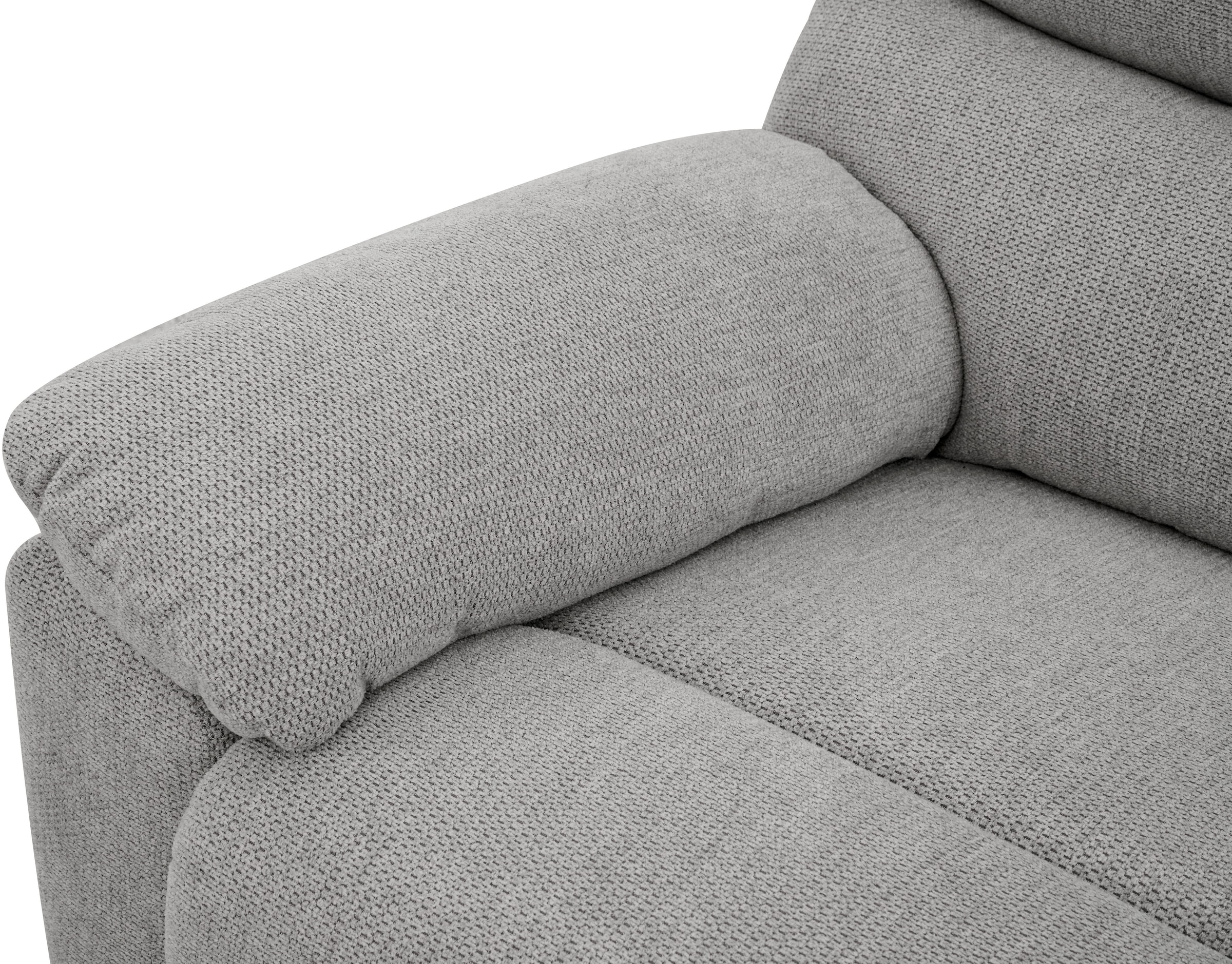 Home affaire Ecksofa »LANNOY, L-Form,  233cm, manuelle u. elektrische Funktion, mit USB A/C,« Liegefunktion 105°-150°, Federkern, Struktur fein