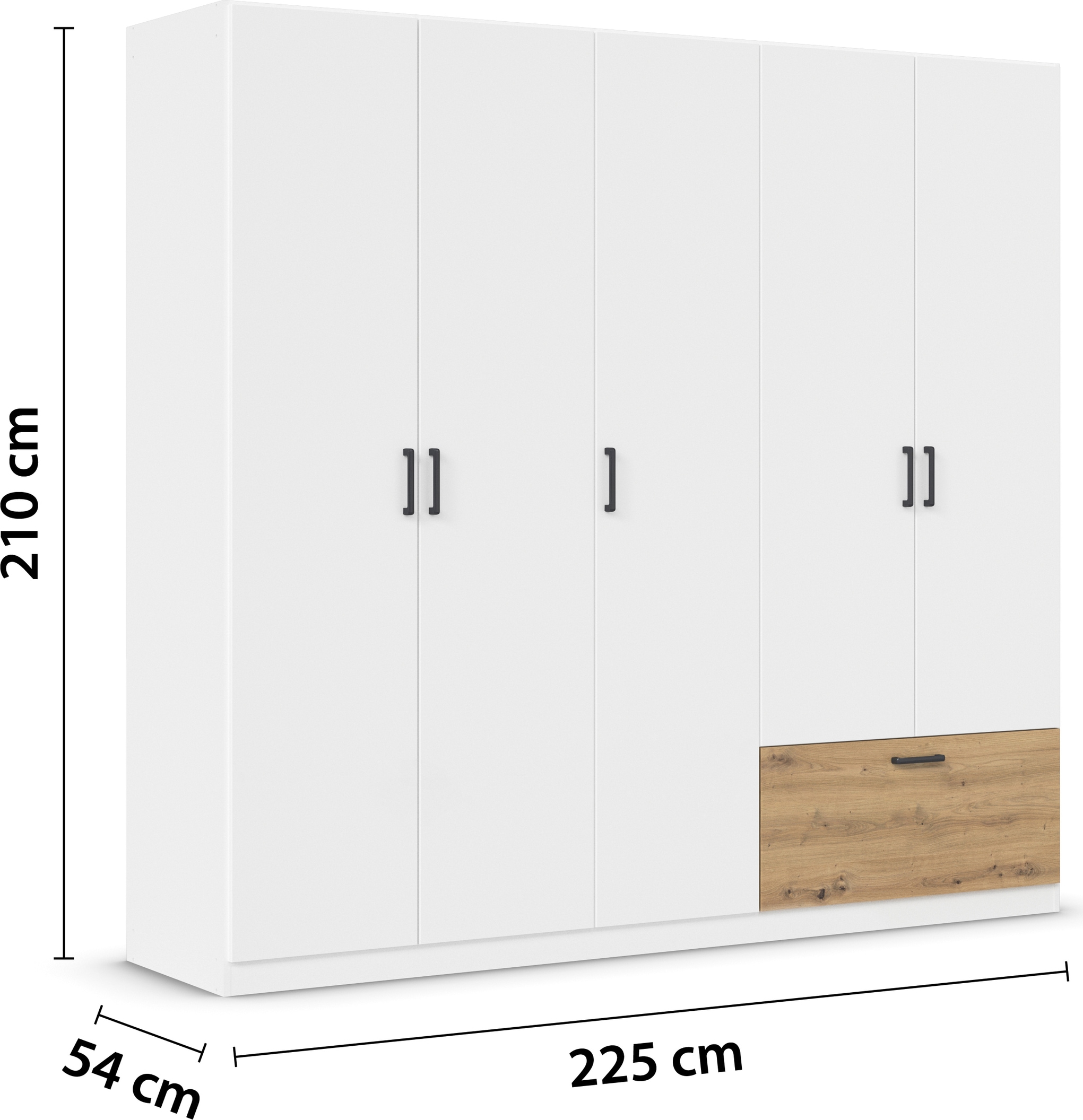 rauch Drehtürenschrank »Kleiderschrank Schrank Garderobe Wäscheschrank BARI«, mit Schubasten außen, moderner Griff in Graumetallic MADE IN GERMANY