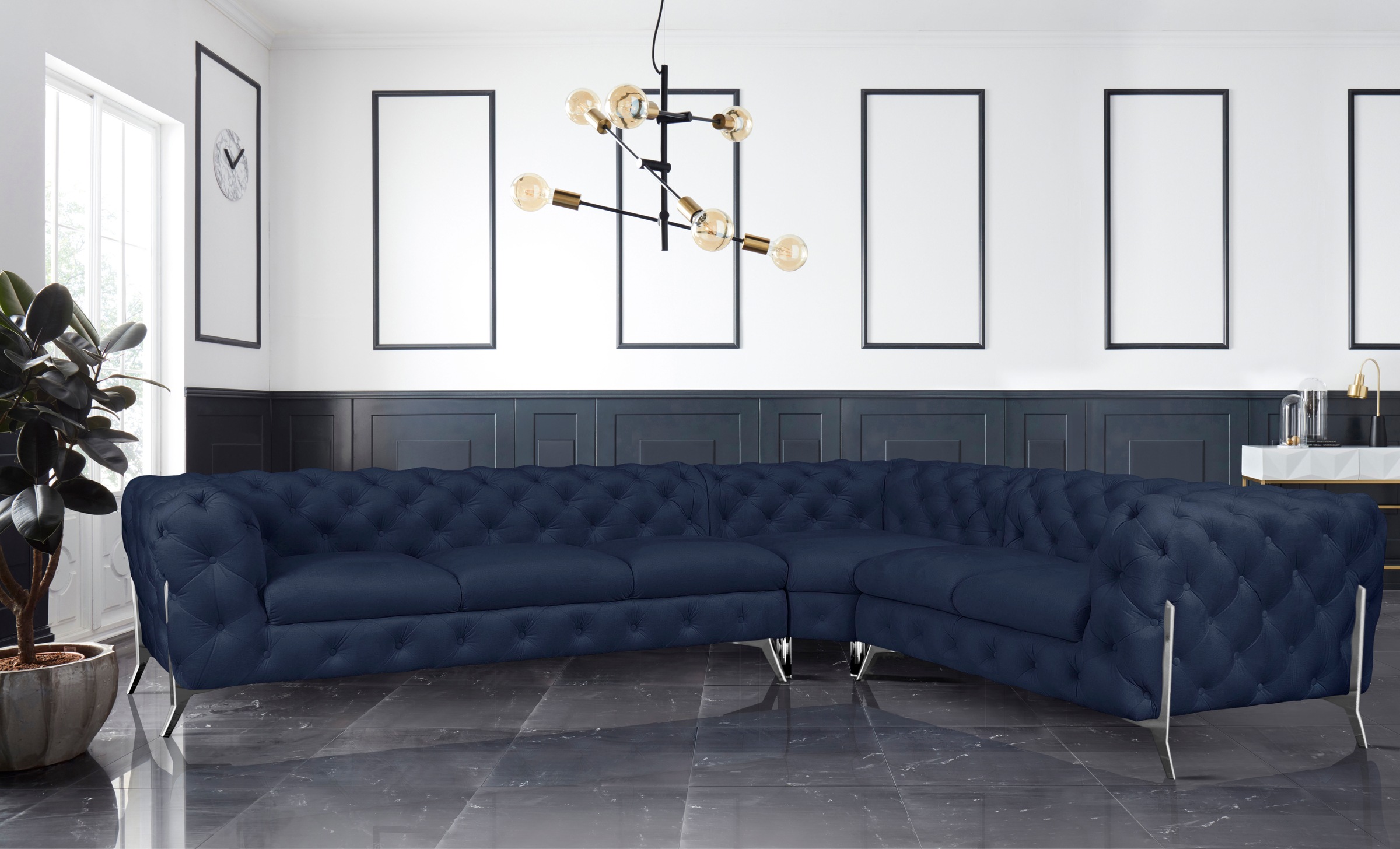 Home affaire Chesterfield-Sofa "Amaury L-Form" großes Ecksofa, Chesterfield günstig online kaufen