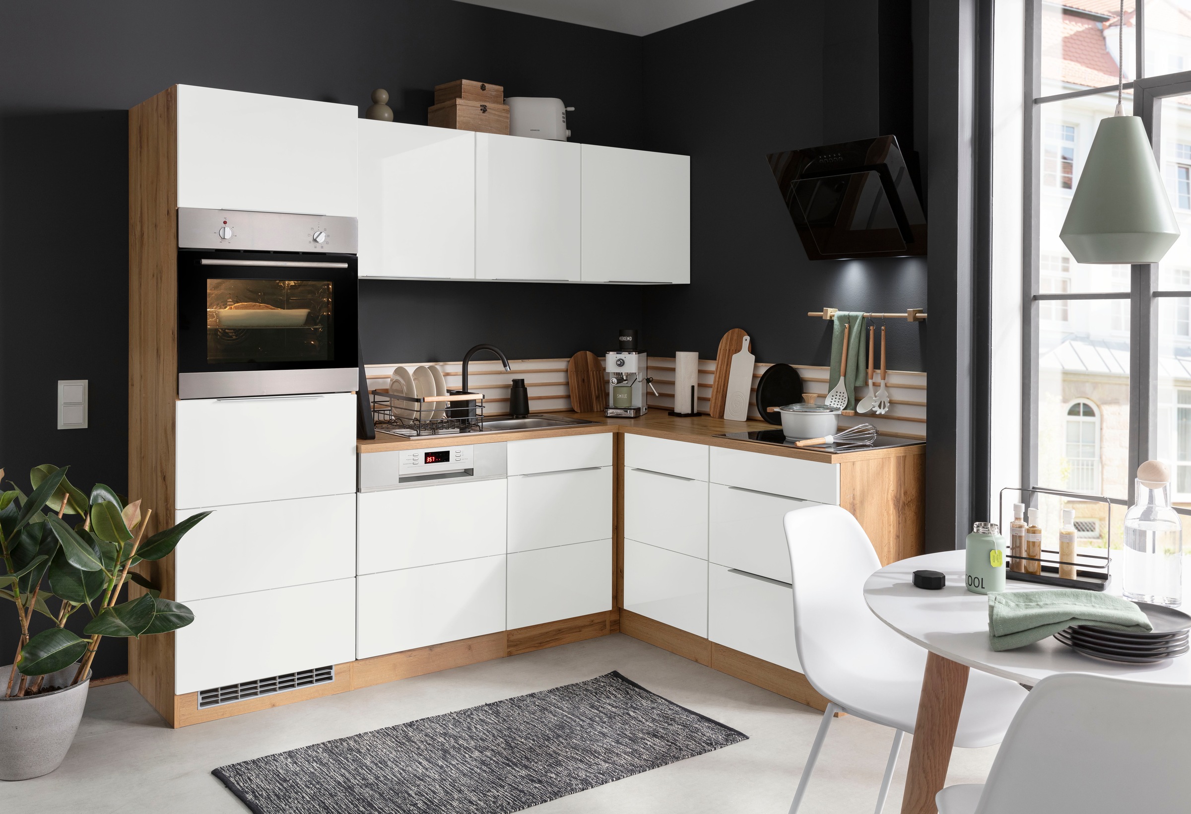 KOCHSTATION Winkelküche »KS-Brindisi Stellbreite 230/170 cm«, wahlweise mit E-Geräten und Induktion, mit MDF-Fronten