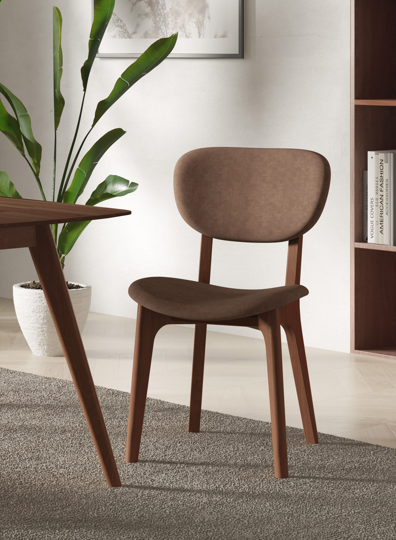 Home affaire "COZY Made in Italy" (Set) 2 Stk.Gestell in Buche, Kirsch- oder Nussbaum, Massivholz, Design Stuhl