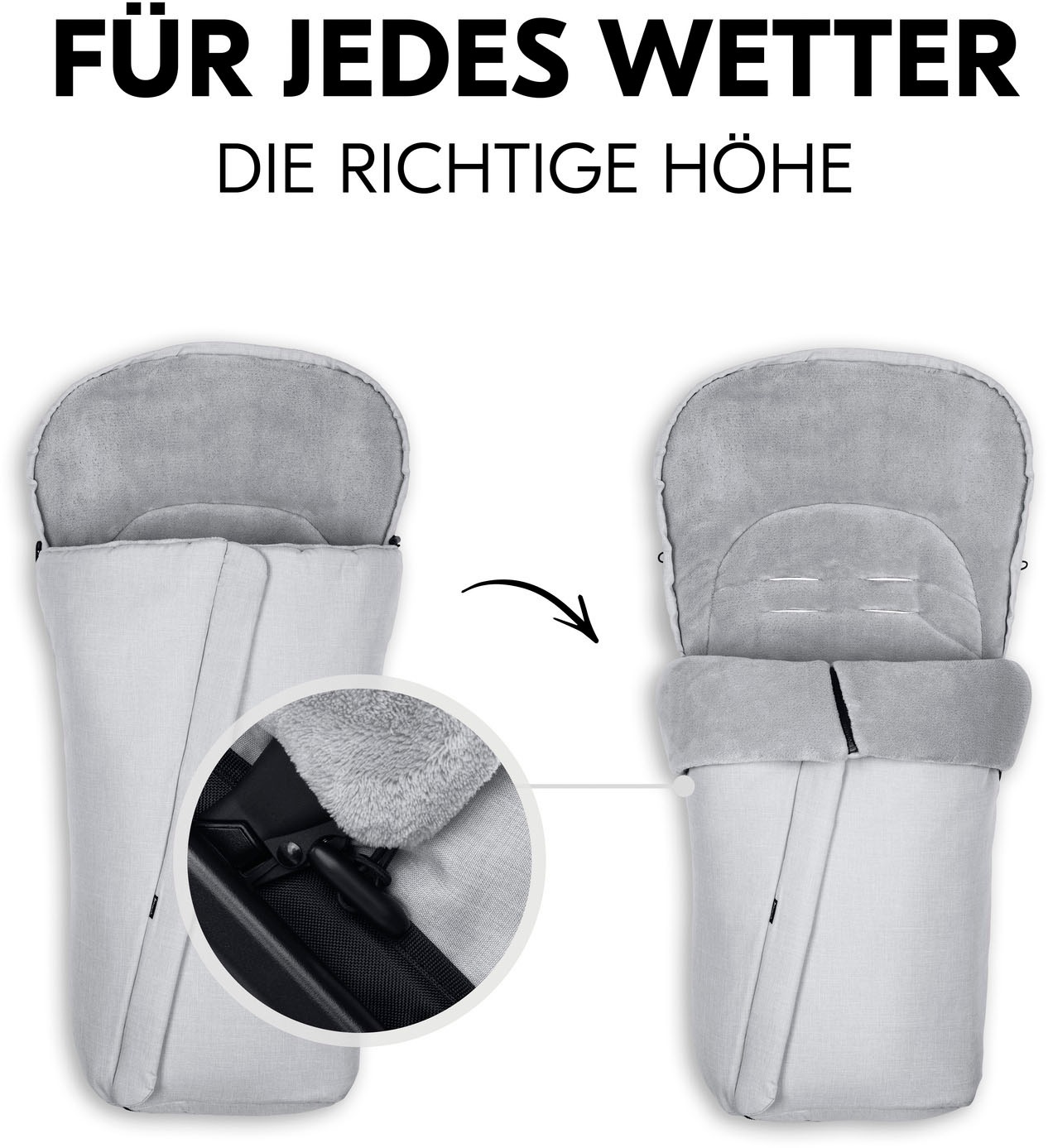 Hauck Fußsack »Pushchair Footmuff Winter, grey«