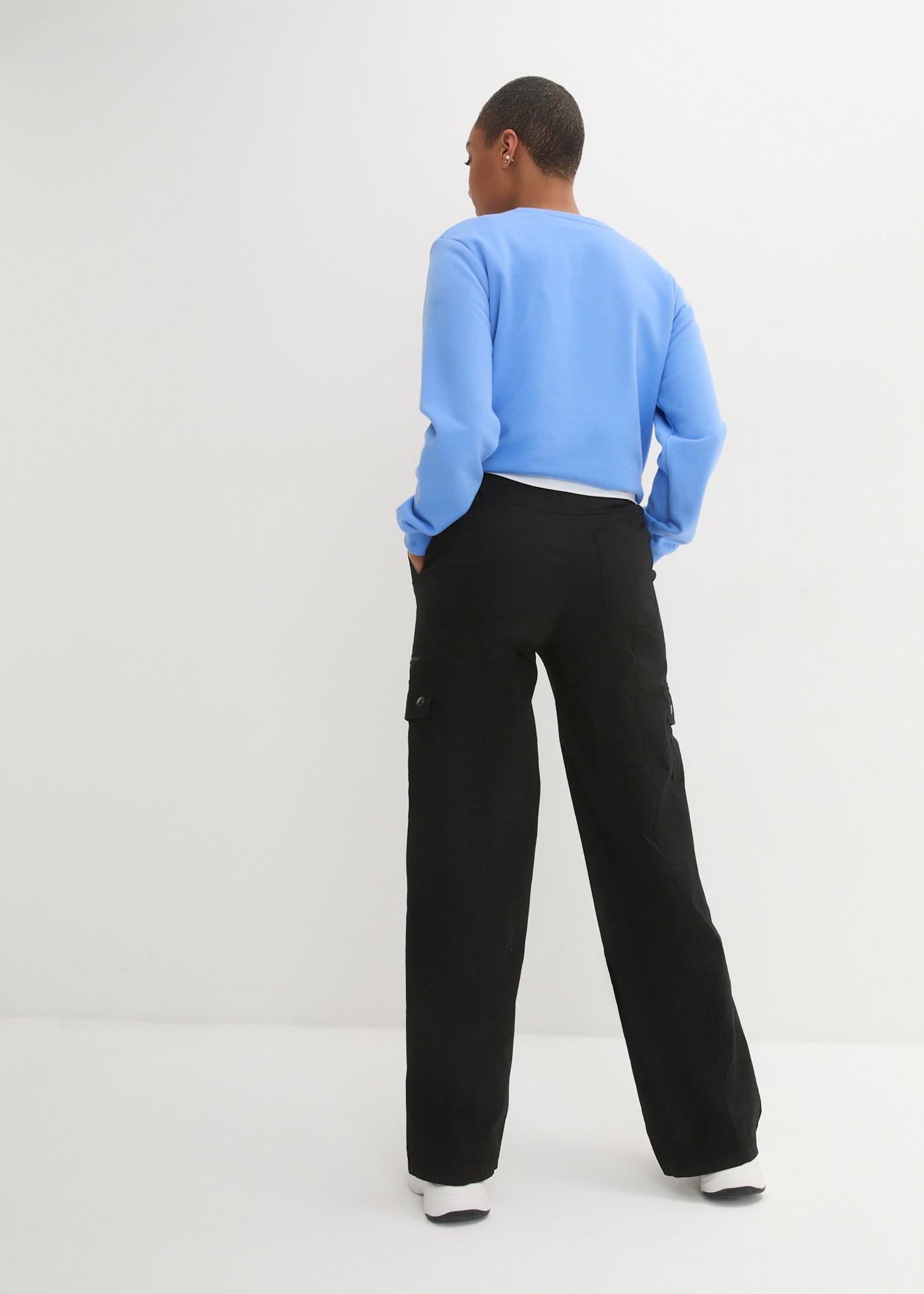 bonprix Cargohose  aus Baumwolle mit Elasthan, weite Passform, reguläre Passform