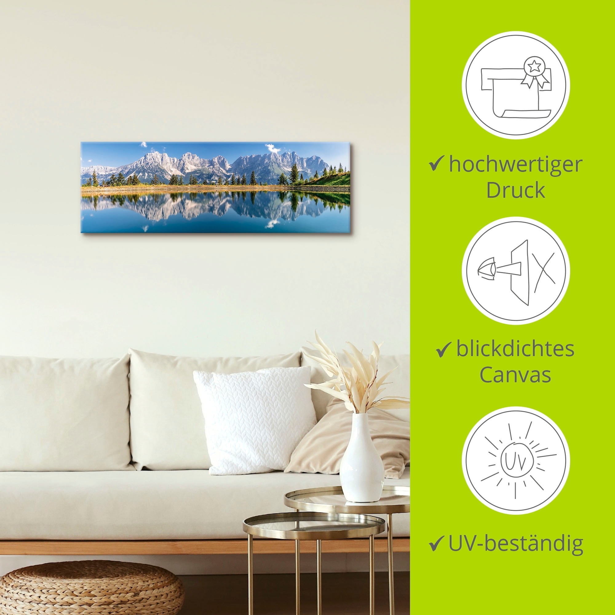 Artland Wandbild »Kaisergebirge Tirol«, Berge & Alpenbilder, (1 St.), als Alubild, Outdoorbild, Leinwandbild, Poster, Wandaufkleber