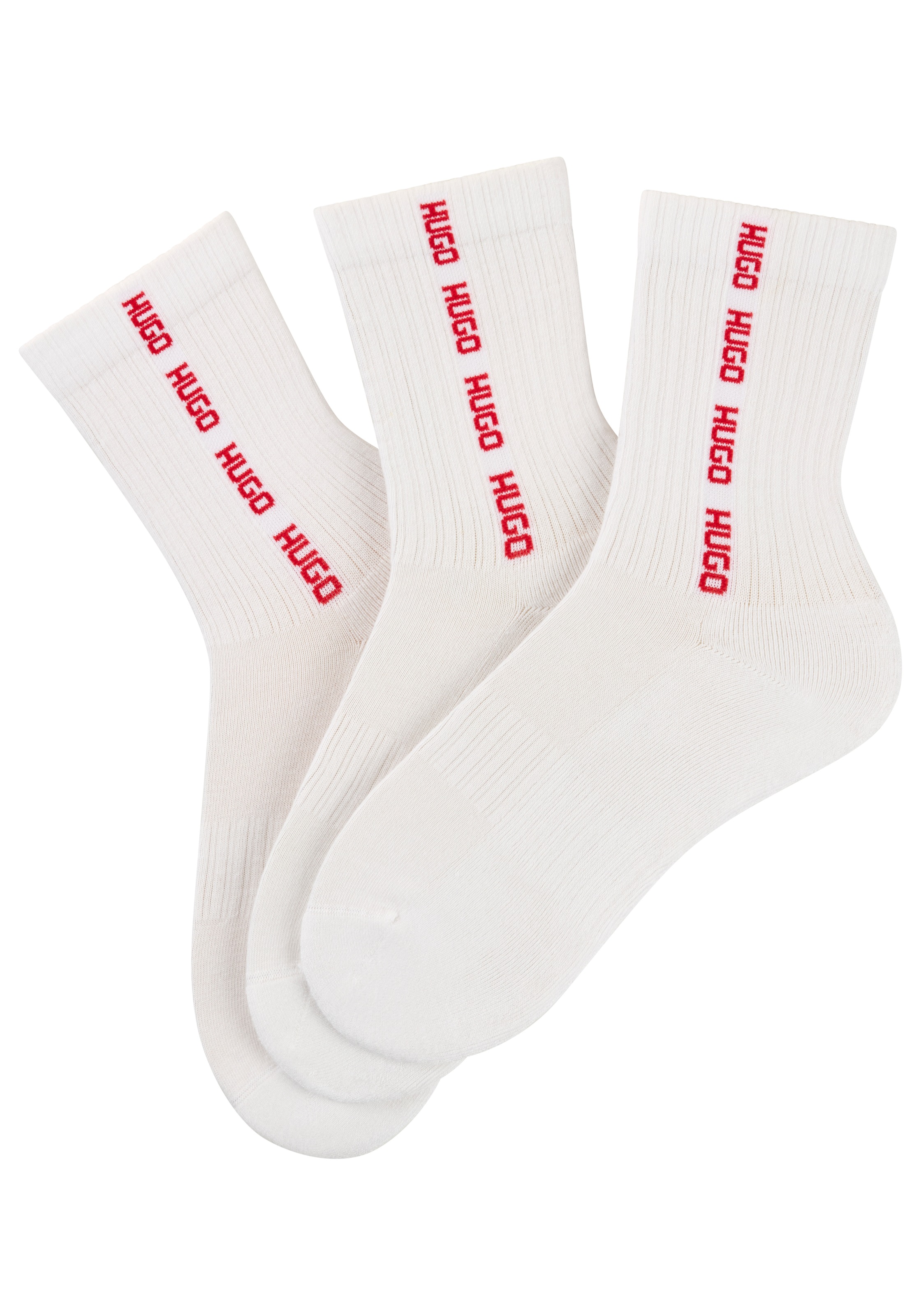 HUGO Underwear Basicsocken "3P QS RIB TAPE MD", mit Rippdetails günstig online kaufen
