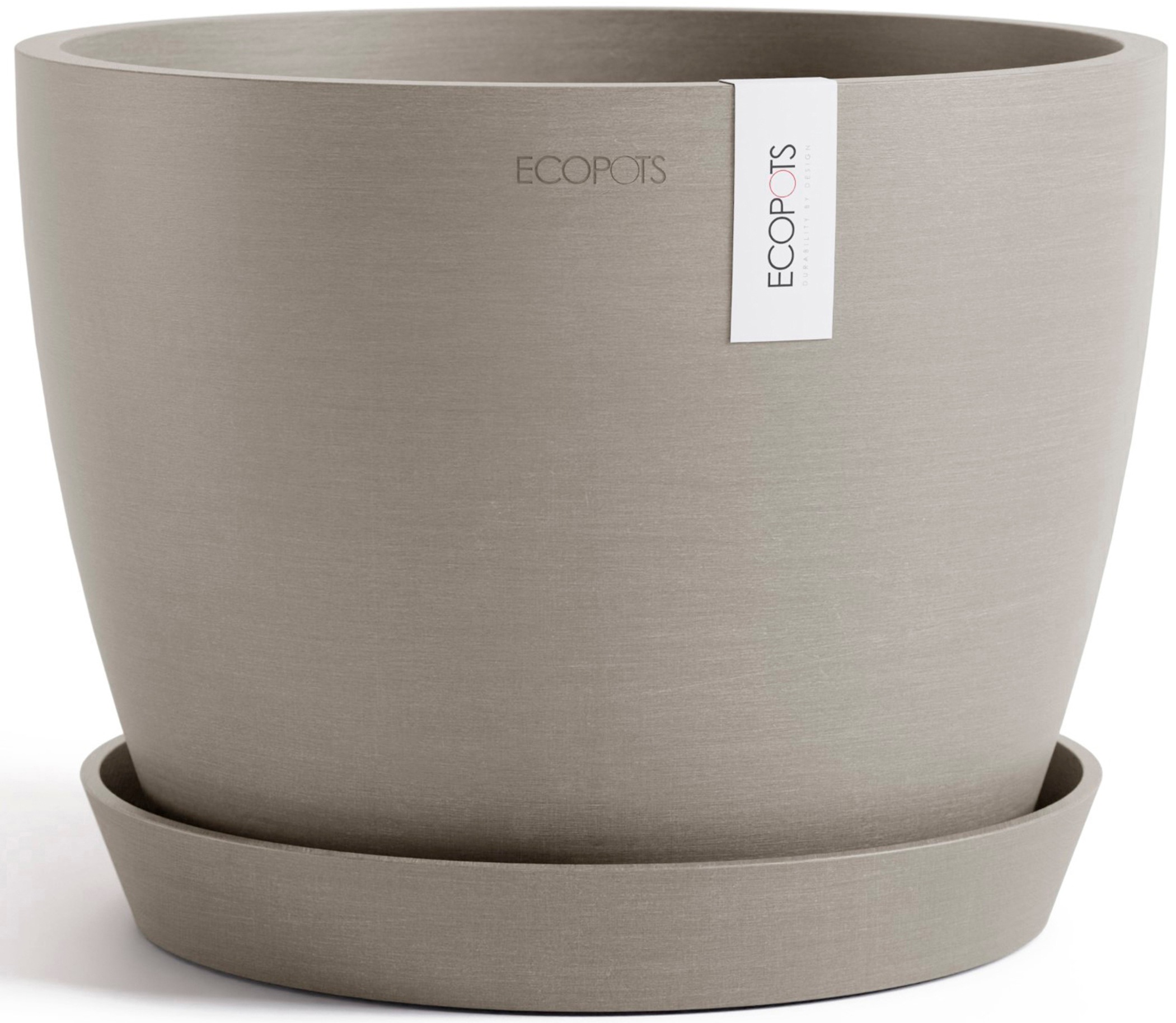 ECOPOTS Blumentopf "Stockholm 24 Taupe", für innen und außen: frostsicher, bruchsicher und lichtbeständig