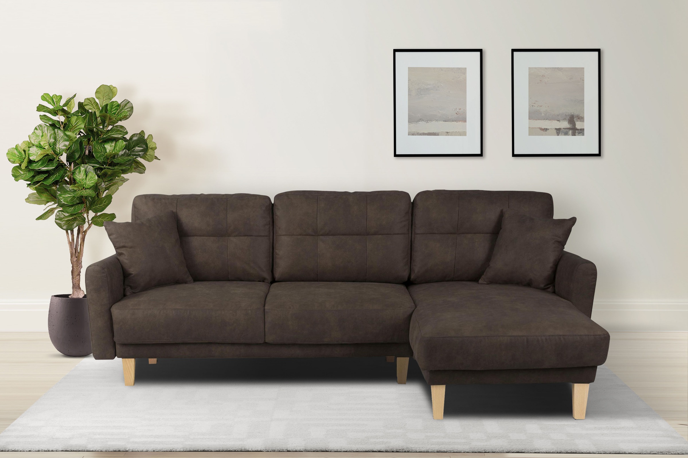 Home affaire Ecksofa "TRIPLO optionale Schlafsofa mit Bettkasten, Maße B/T/ günstig online kaufen