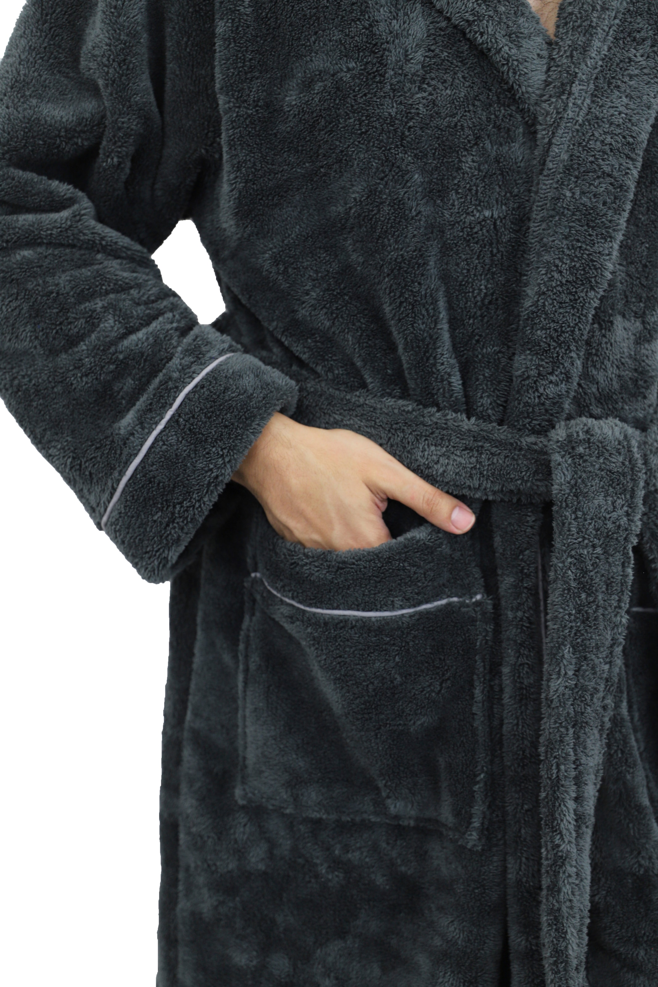 my home Unisex-Bademantel »Lillou, ideal für Sauna & Spa, Hotelbademantel, Morgenmantel«, (1 St.), kuschelig weicher Fleece, für Damen und Herren, XS-3XL
