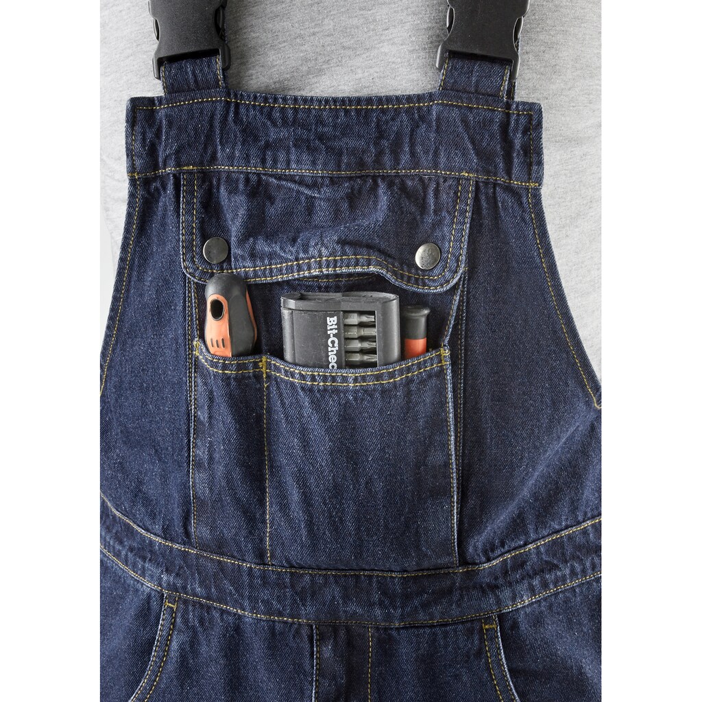 Latzhose »Worker Jeans«, (2 tlg., 2er-Pack), mit dehnbarem Bund