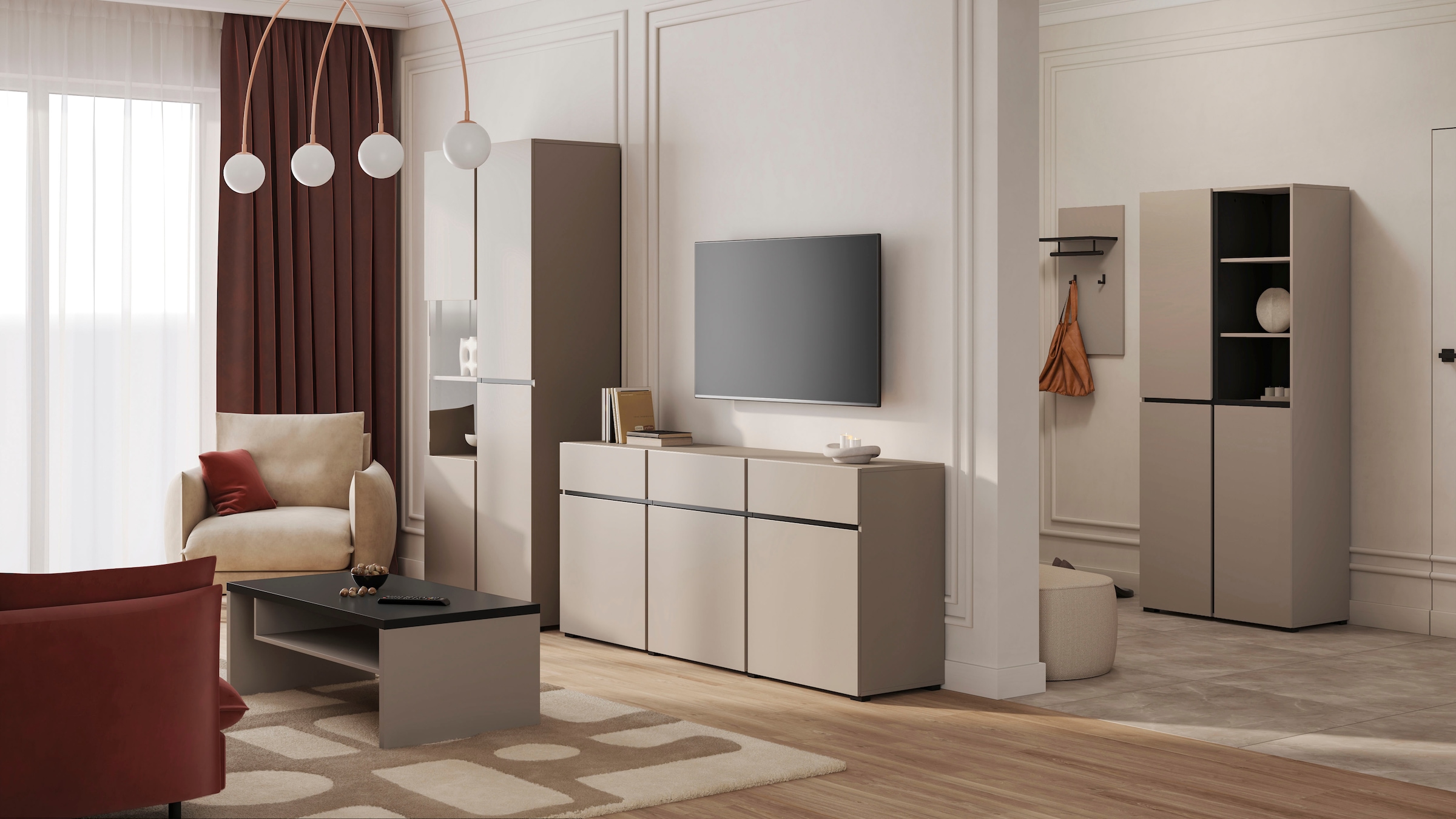 OTTO home Couchtisch »Cross, Breite 120 cm, moderner Sofatisch für Wohnzimmer« Tisch mit offenem Fachboden