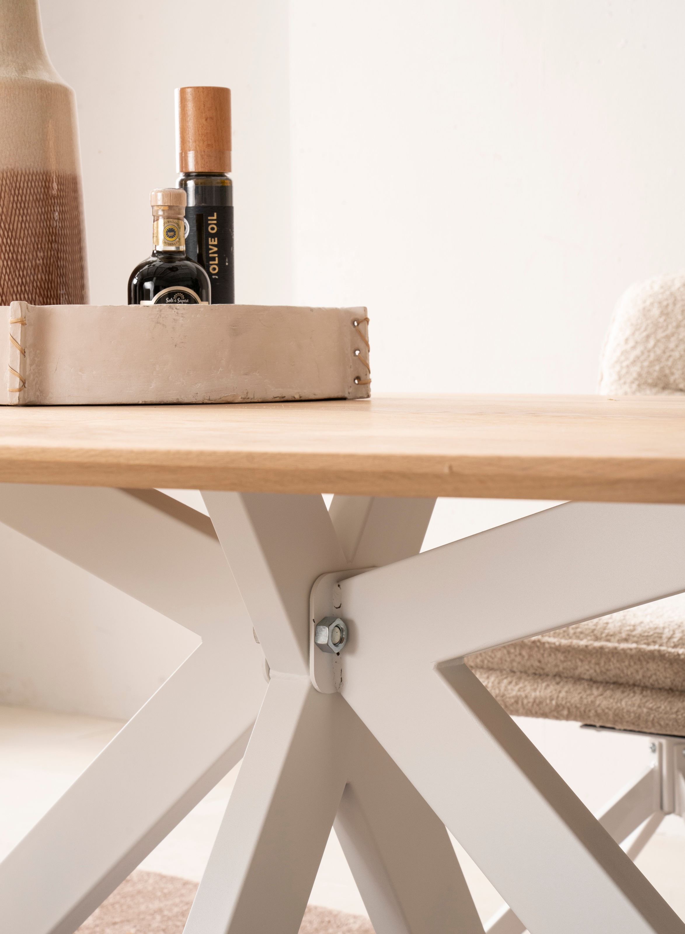 Thumbnail - Home affaire Esstisch "Vermont" 2 Stk. tlg. aus massiver Eiche mit robustem Metallgestell