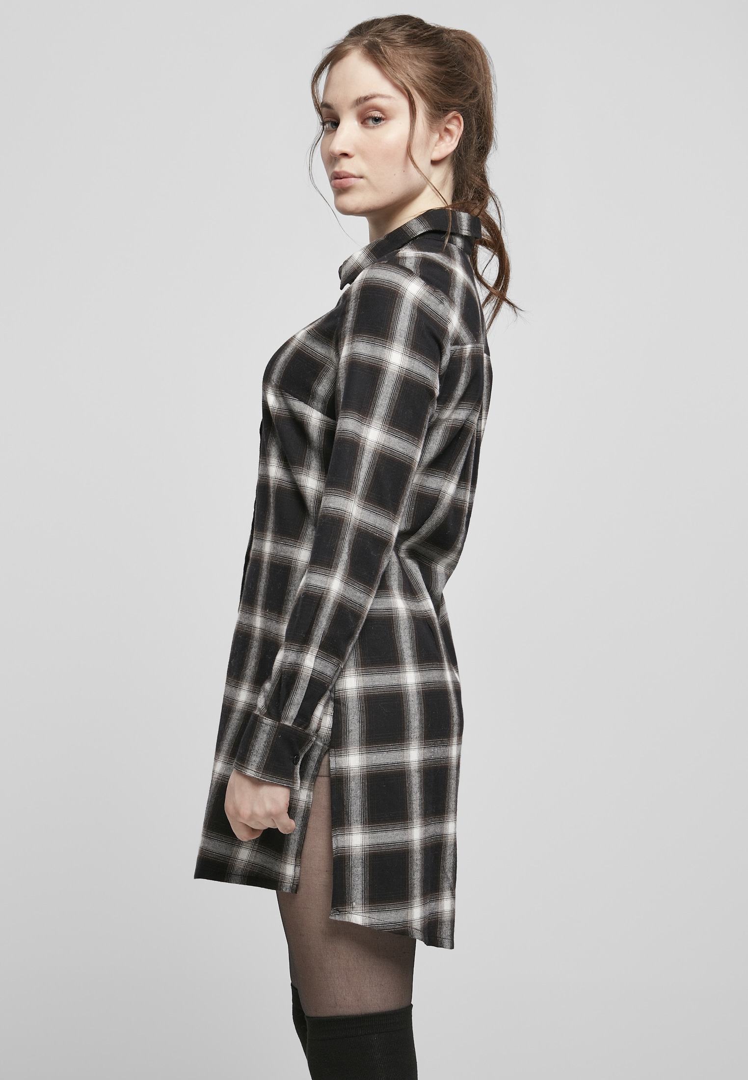 URBAN CLASSICS Shirtkleid "Urban Classics Damen Ladies Cotton Check Shirt D günstig online kaufen