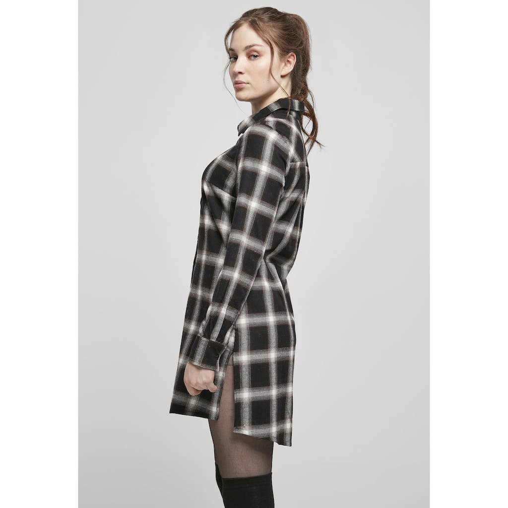 URBAN CLASSICS Shirtkleid »Urban Classics Damen Ladies Cotton Check Shirt Dress«, (1 tlg.)