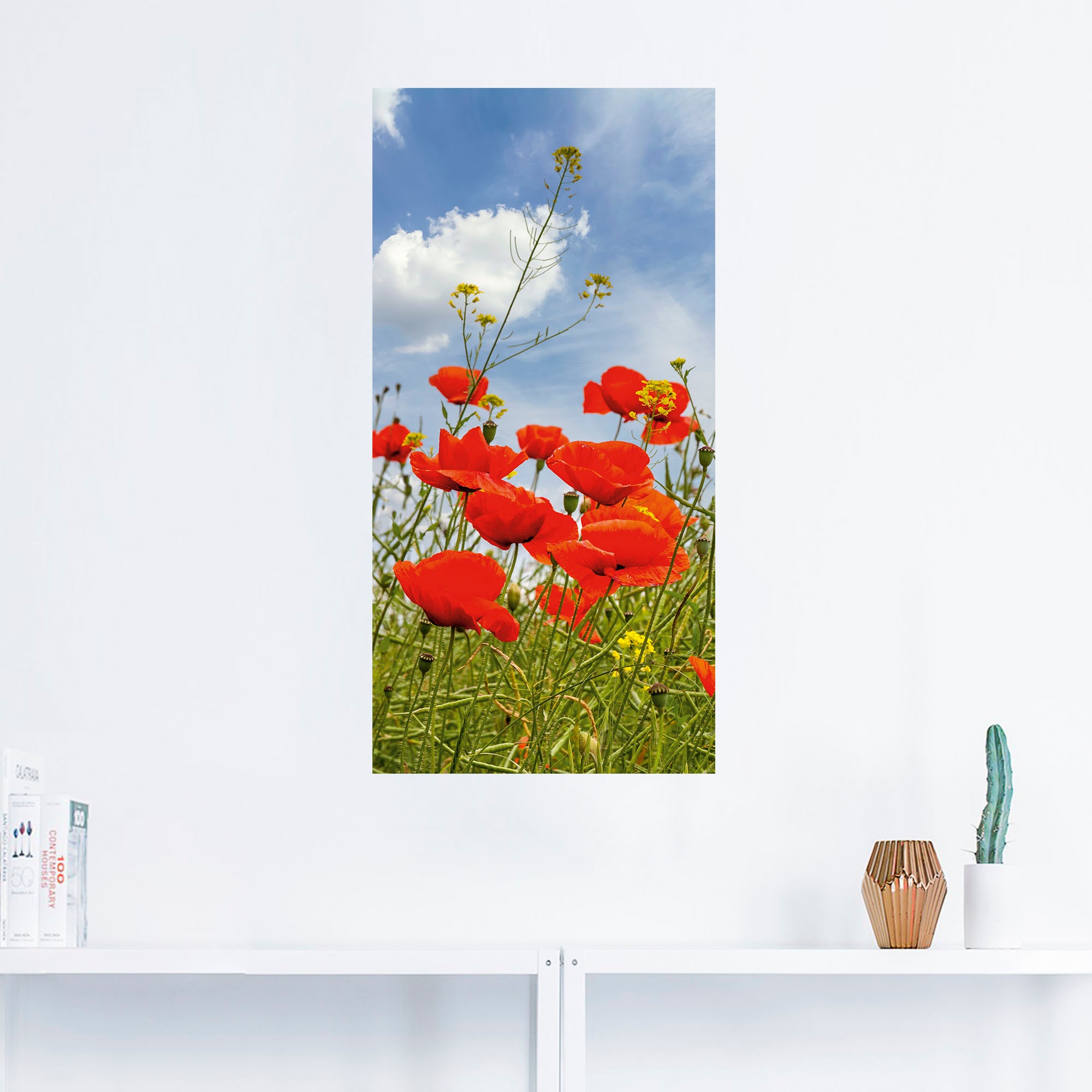 Artland Wandbild »Mohnblumen im Panorama«, Blumenbilder, (1 St.), als Alubild, Outdoorbild, Wandaufkleber in verschied. Größen