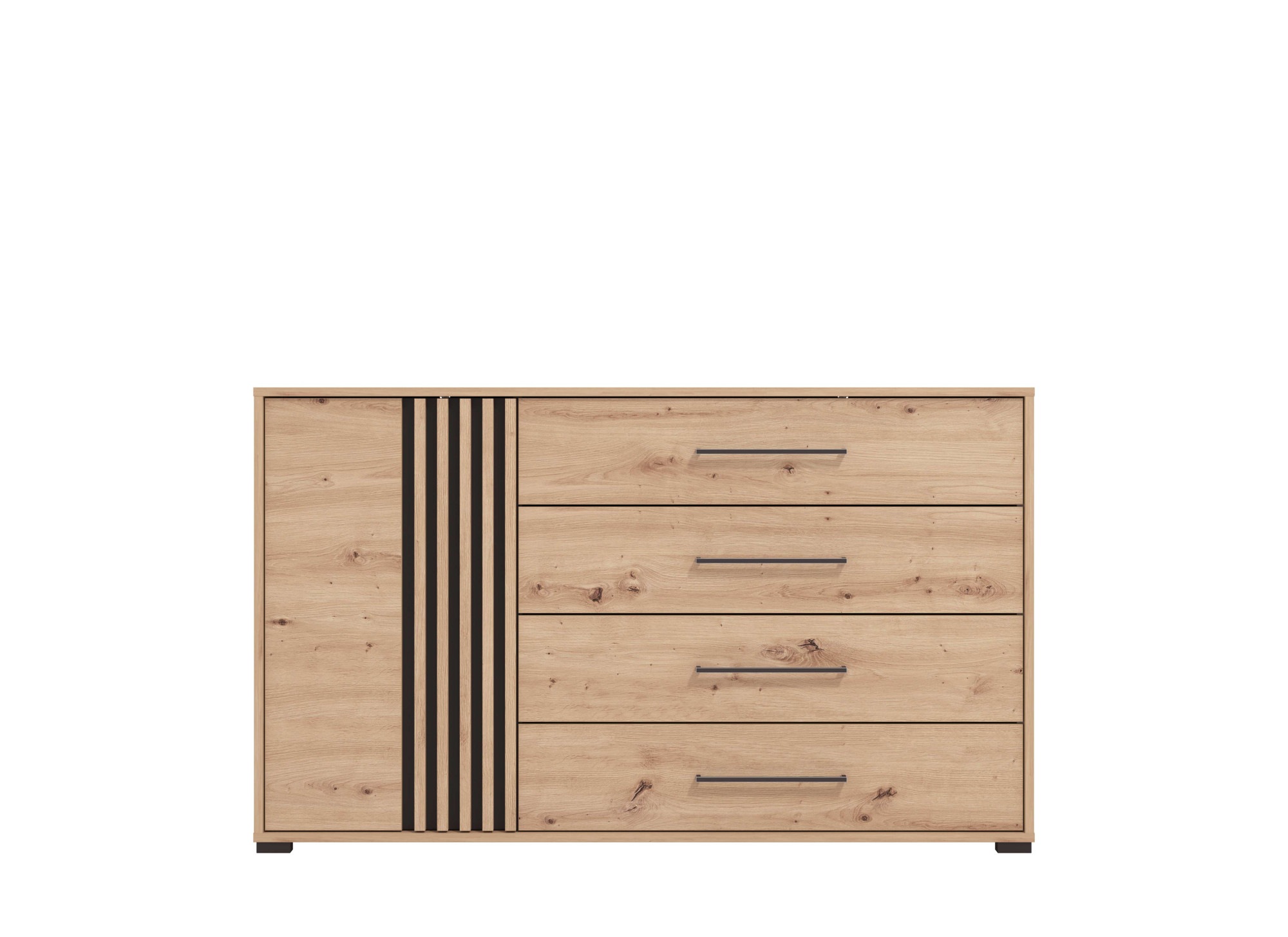 INOSIGN Kommode »Ascalon Sideboard, Breite 138 oder 93 cm, mit ABS Schutzkanten«, 3D Optik durch Lamellen/ Paneele, FSC-zertifizierter Holzwerkstoff