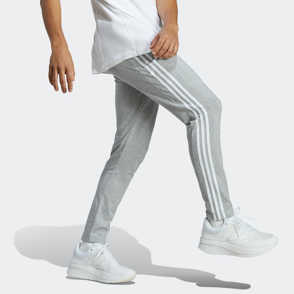 adidas Sportswear Sporthose »ESSENTIALS SINGLE JERSEY TAPERED OPEN HEM 3STREIFEN HOSE«, (1 tlg.)