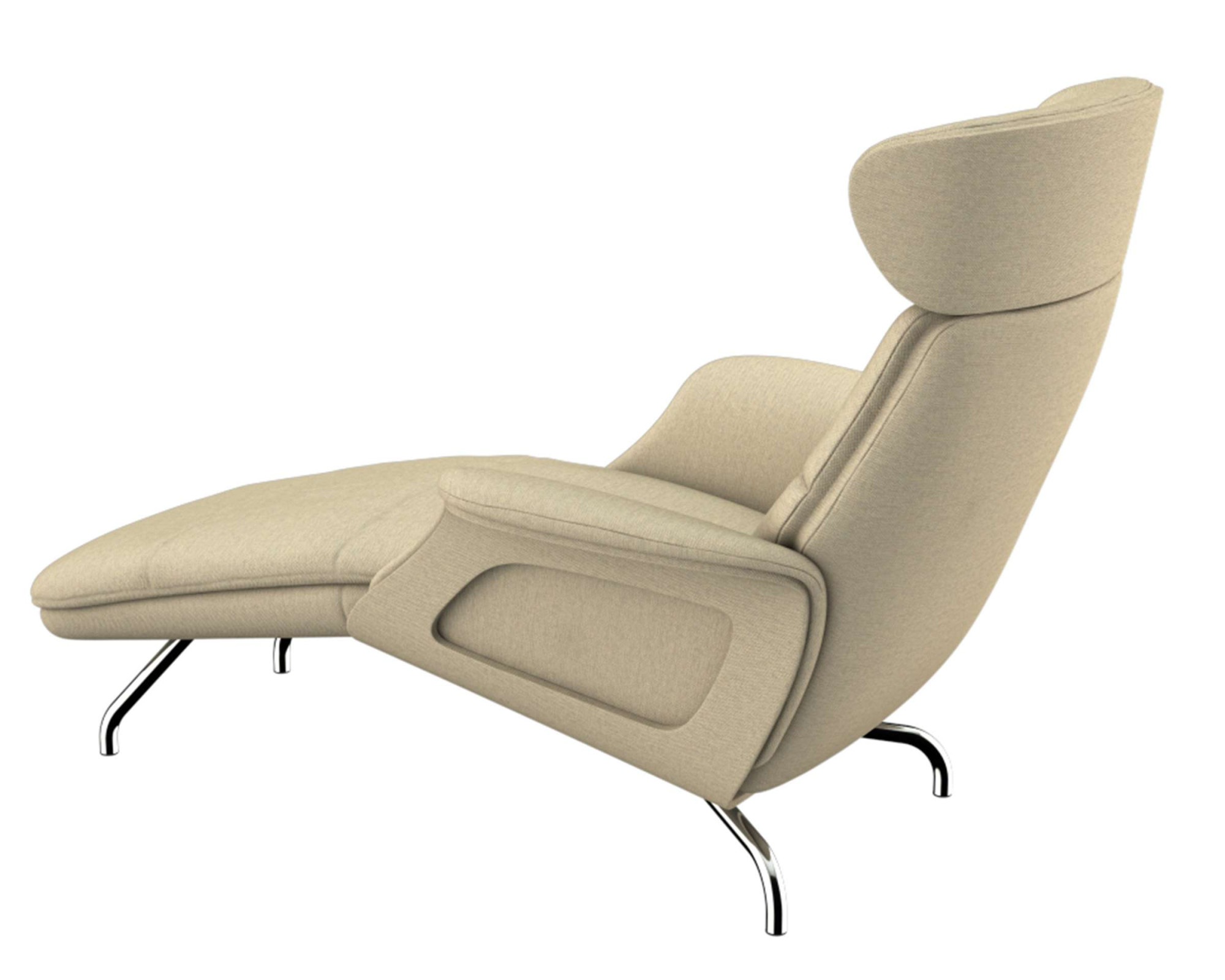FLEXLUX Loungesessel »Clement Chaislongue, Relaxstuhl, Liegesessel,«, Rücken- & Kopfteilverstellung, Armlehne, Walnuss, Fuß Alu