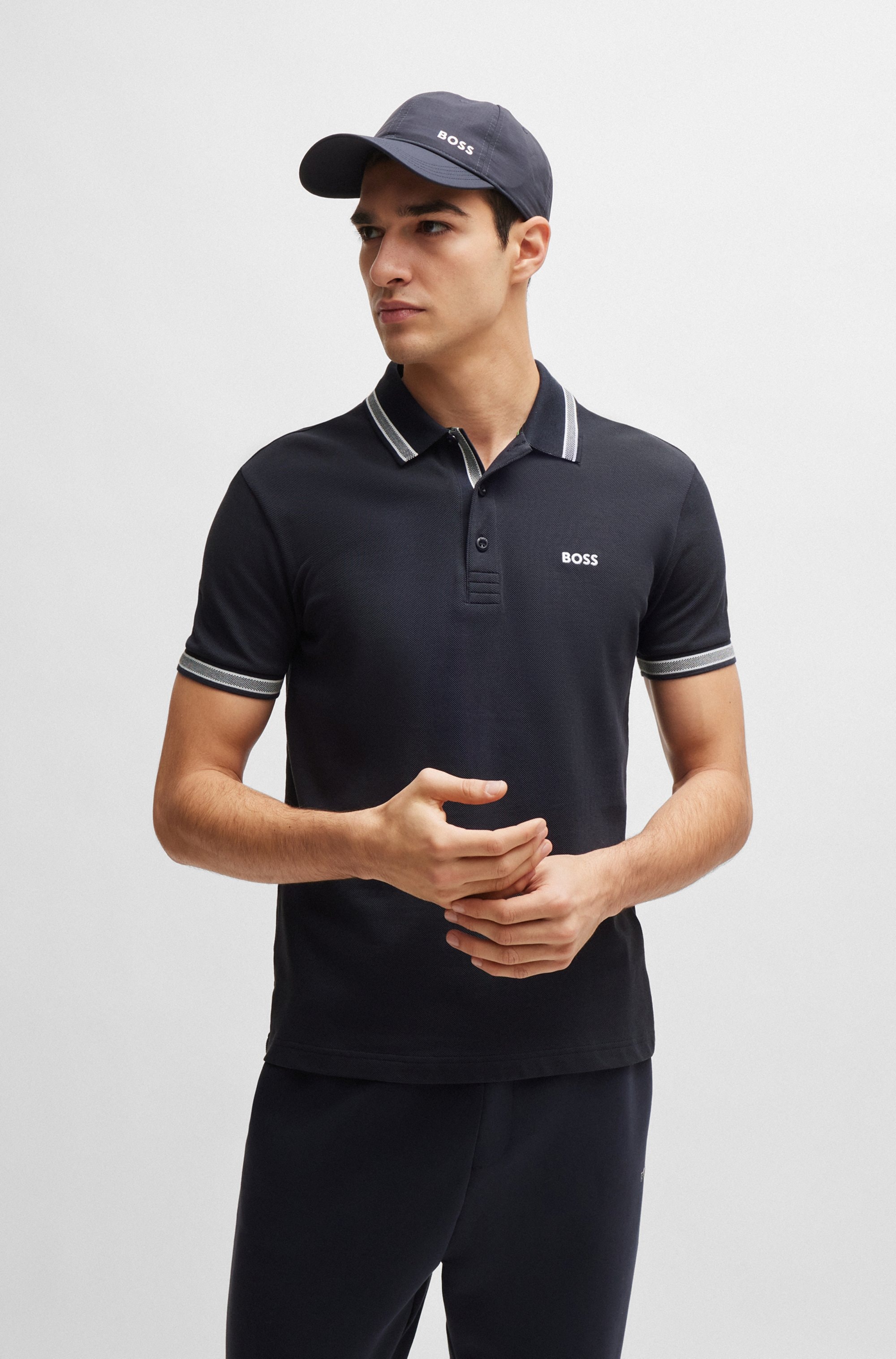 BOSS GREEN Poloshirt "Paddy Regular Fit" atmungsaktive Piqué-Webstruktur, Flachstrickkragen, gerader Schnitt