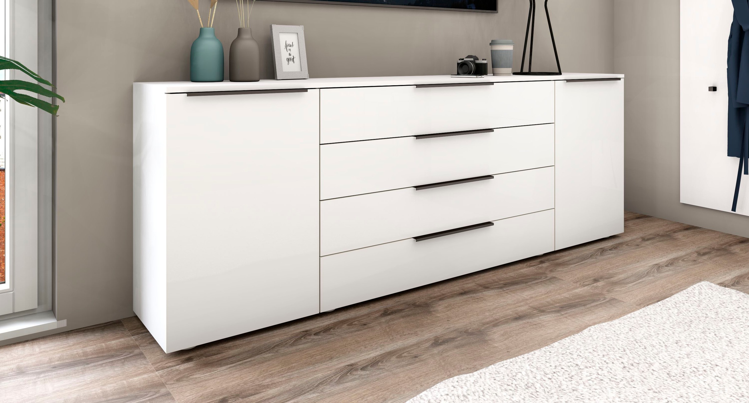 borchardt Möbel Sideboard "Tom, moderne Kommode mit Metallgriffen, 200cm br günstig online kaufen