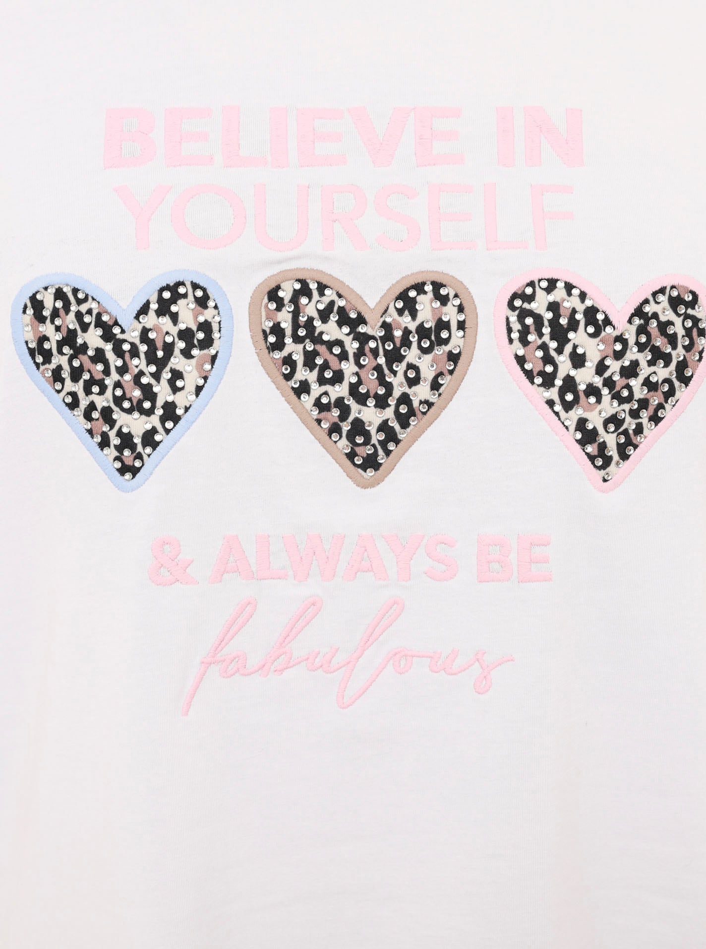 Zwillingsherz T-Shirt »"Always Believe"« Stickerei, Leoherzen, Rundhals, kurzarm