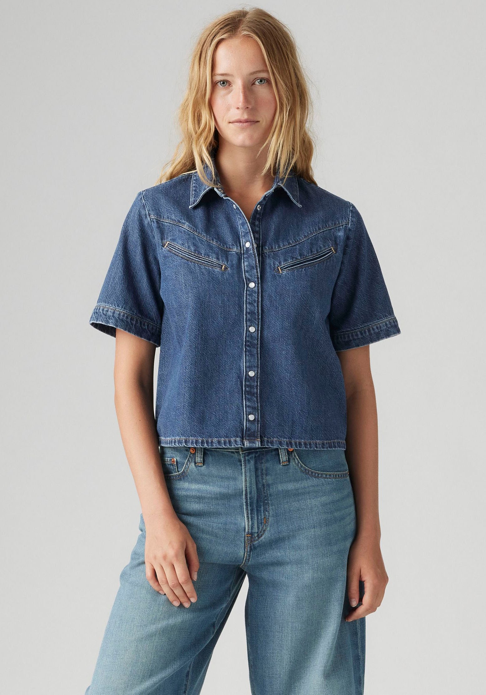 Levis Jeansbluse "RINOA", kurz, mit Druckknöpfen günstig online kaufen