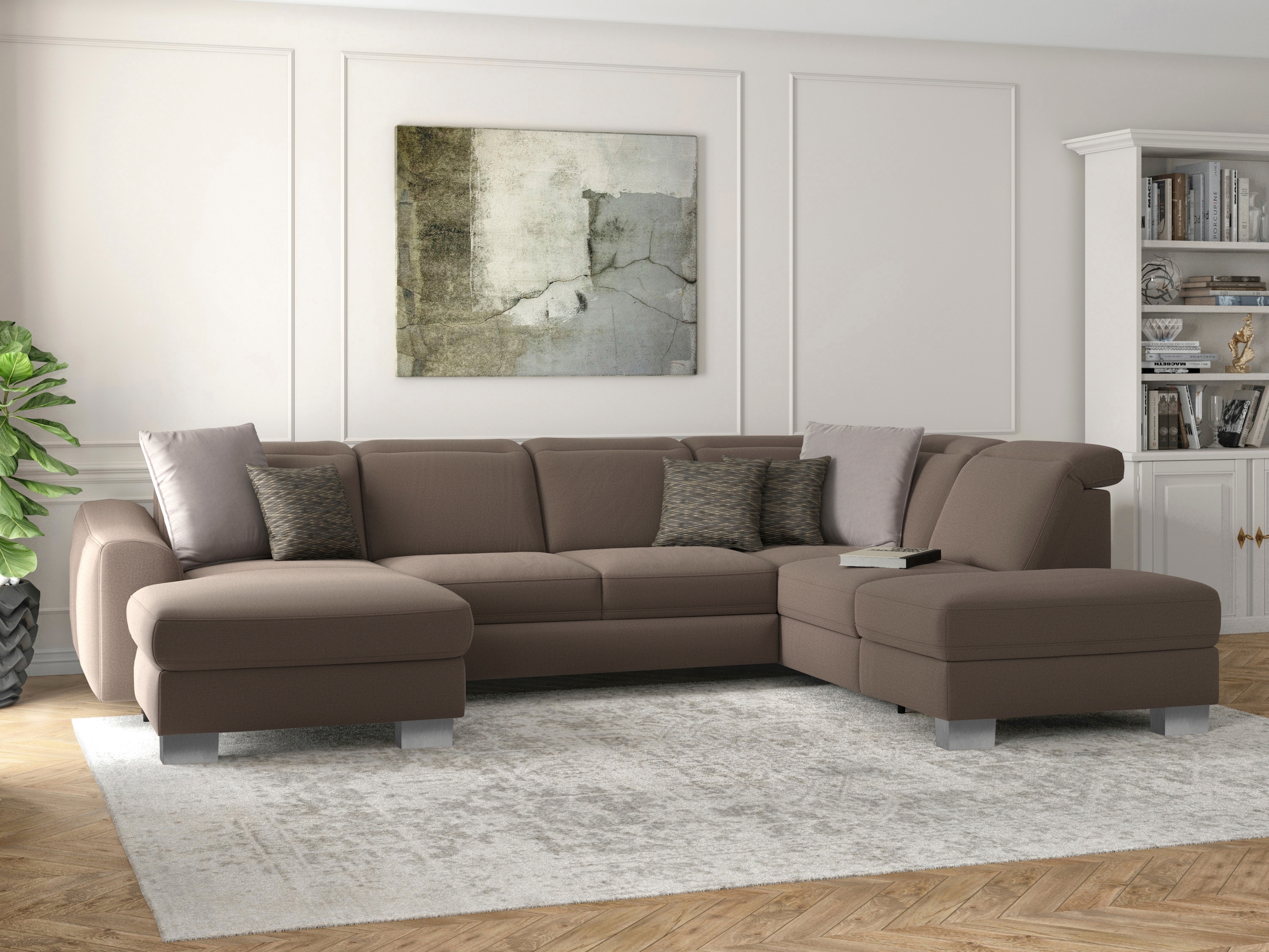 sit&more Wohnlandschaft "Dundee U-Form" mit Federkern und Edelstahlfüßen, w günstig online kaufen