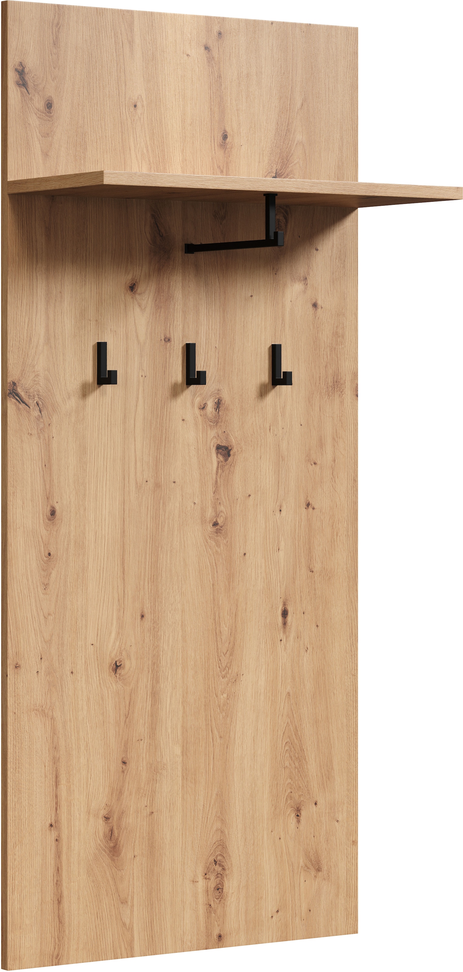 Places of Style Garderobenpaneel »Tarragona«, (1 St.), Wandgarderobe mit praktischer Ablage und 3 Haken - 63/30/139 cm