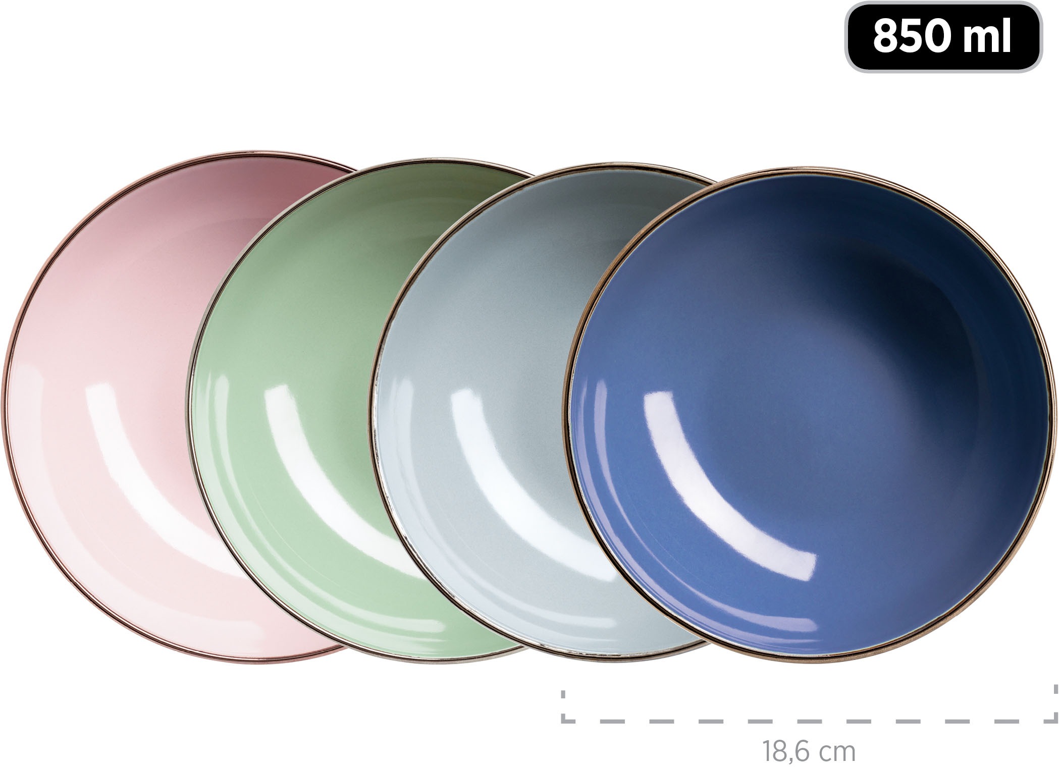 MÄSER Kombiservice »METALLIC RIM, Geschirr-Set, Steinzeug«