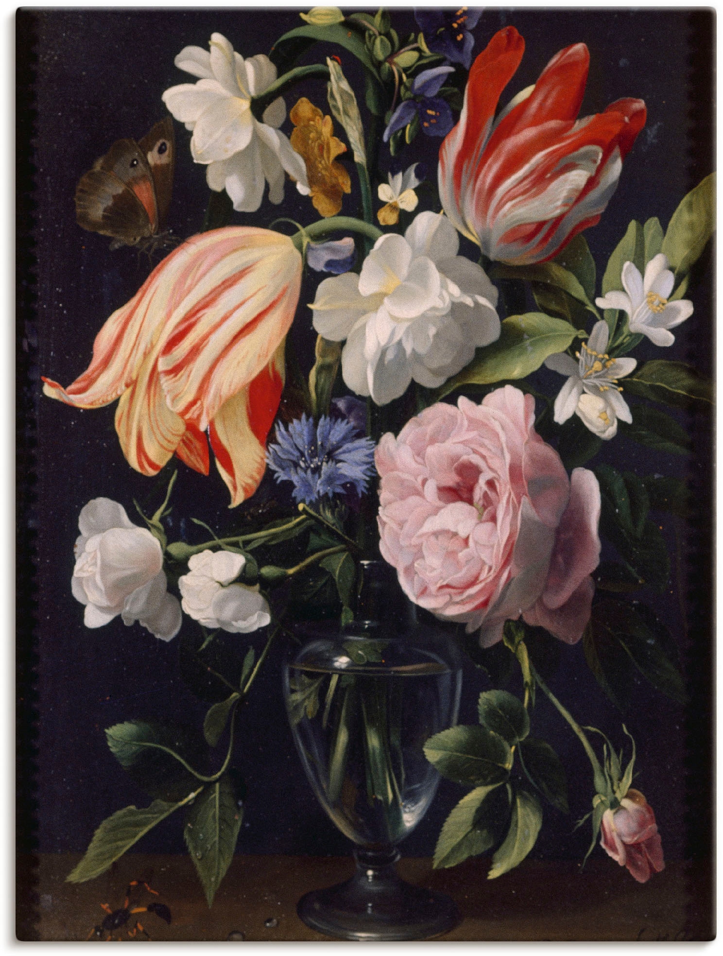 versch. St.), | Wandbild Artland in Wandaufkleber Poster »Vase bestellen Leinwandbild, als Blumen. Blumen, 1637«, (1 BAUR oder Größen mit